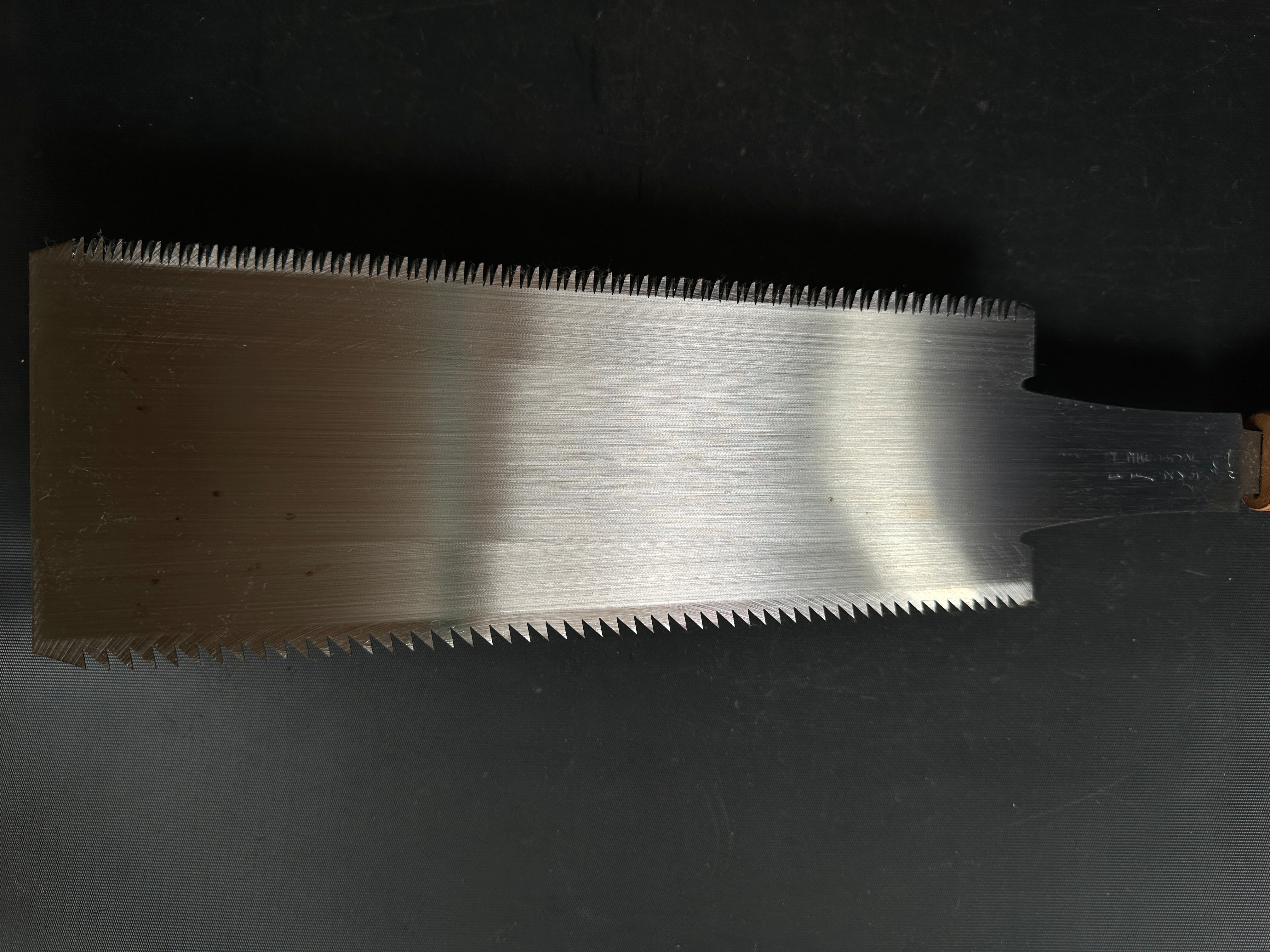 #R5 Ready to use! Old stock Double Edge (Ryoba) Saw with Eddy Type Handles set by Kurashige 直ぐ使い 倉重栄助氏目立 渦巻き柄 両刃鋸 300mm