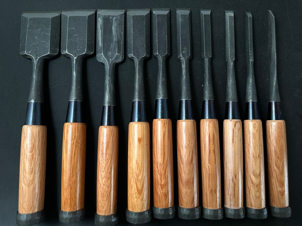 Sukekura Bench chisels set with White steel 助倉 追入組鑿 白紙鋼 Oirenomi