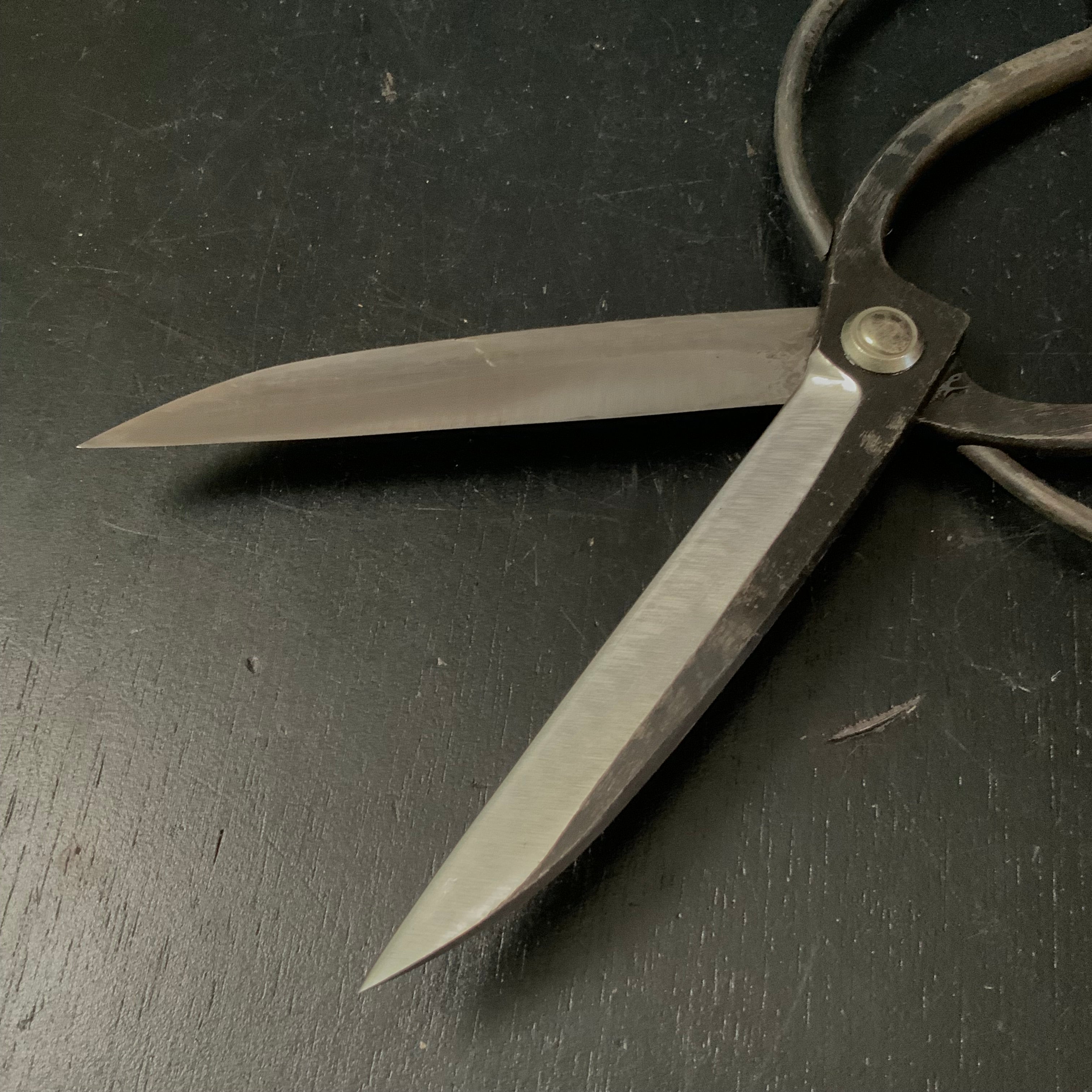 Old stock Hand made Okubo Long Shears 掘出し物 大久保鋏 刃長 手作り 205mm