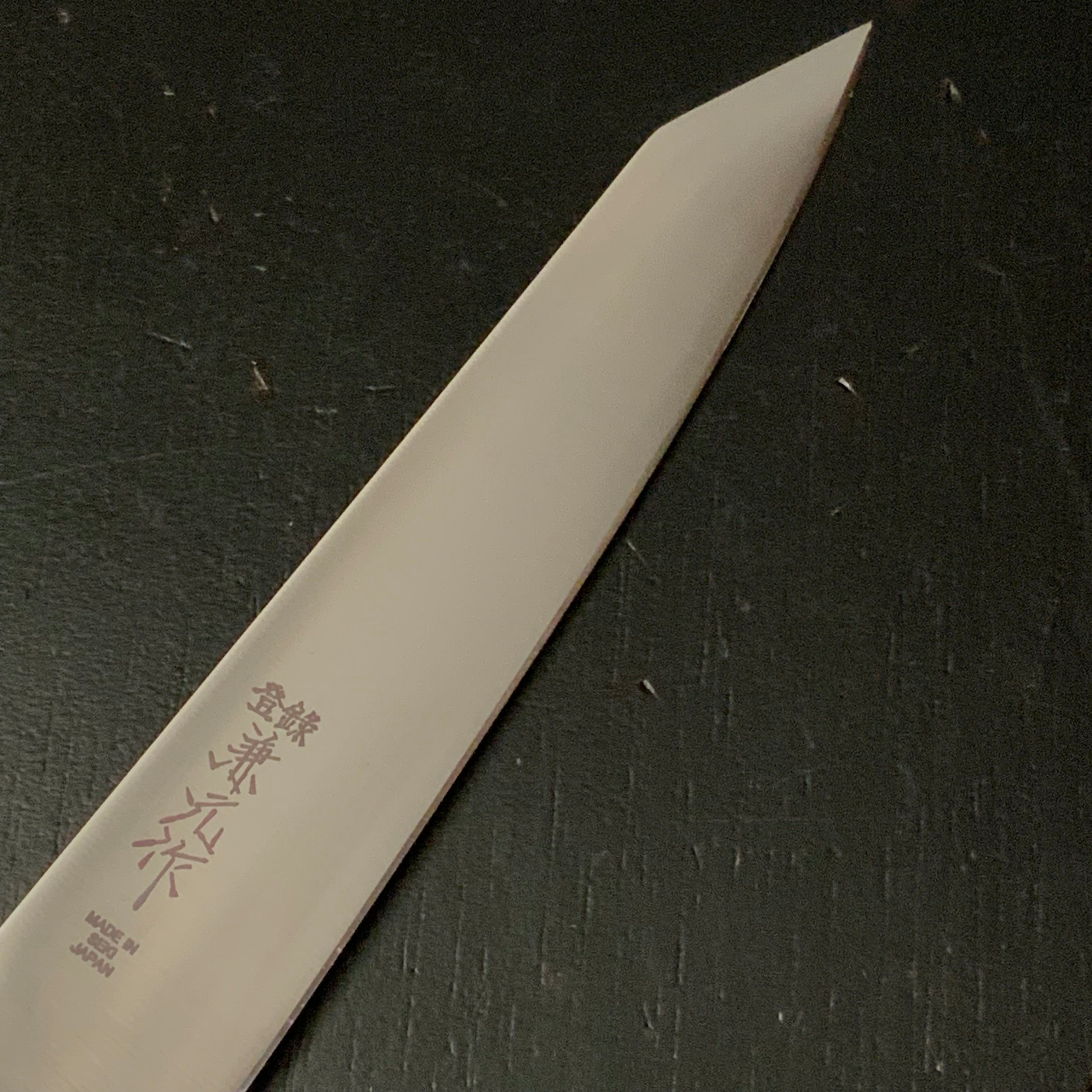 Kanemoto Kiritsuke Petit knife with molybdenum steel blue plywood 兼元作 モリブデン鋼 切付ペティナイフ 青合板 145mm