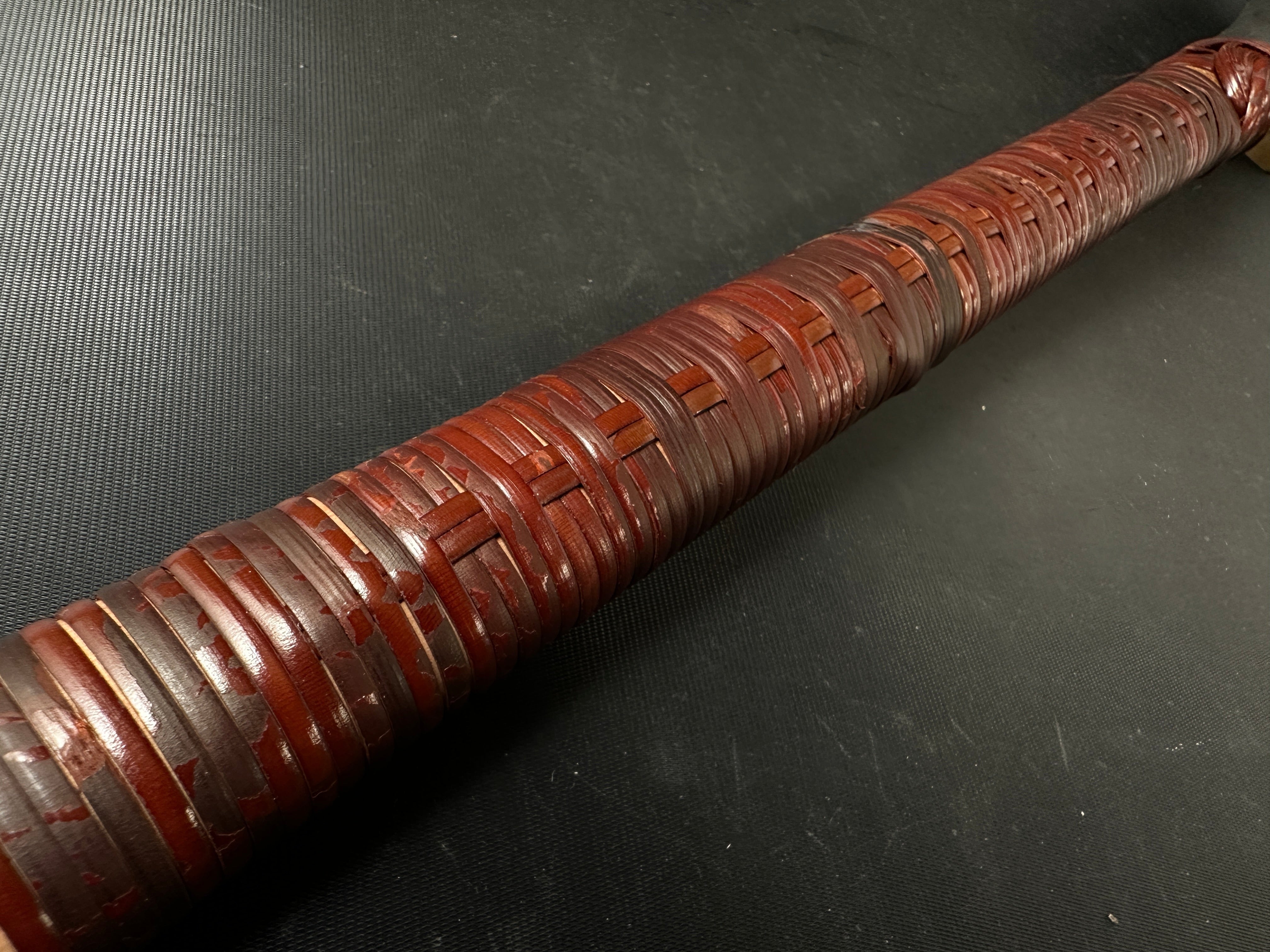 #R5 Ready to use! Old stock Double Edge (Ryoba) Saw with Eddy Type Handles set by Kurashige 直ぐ使い 倉重栄助氏目立 渦巻き柄 両刃鋸 300mm