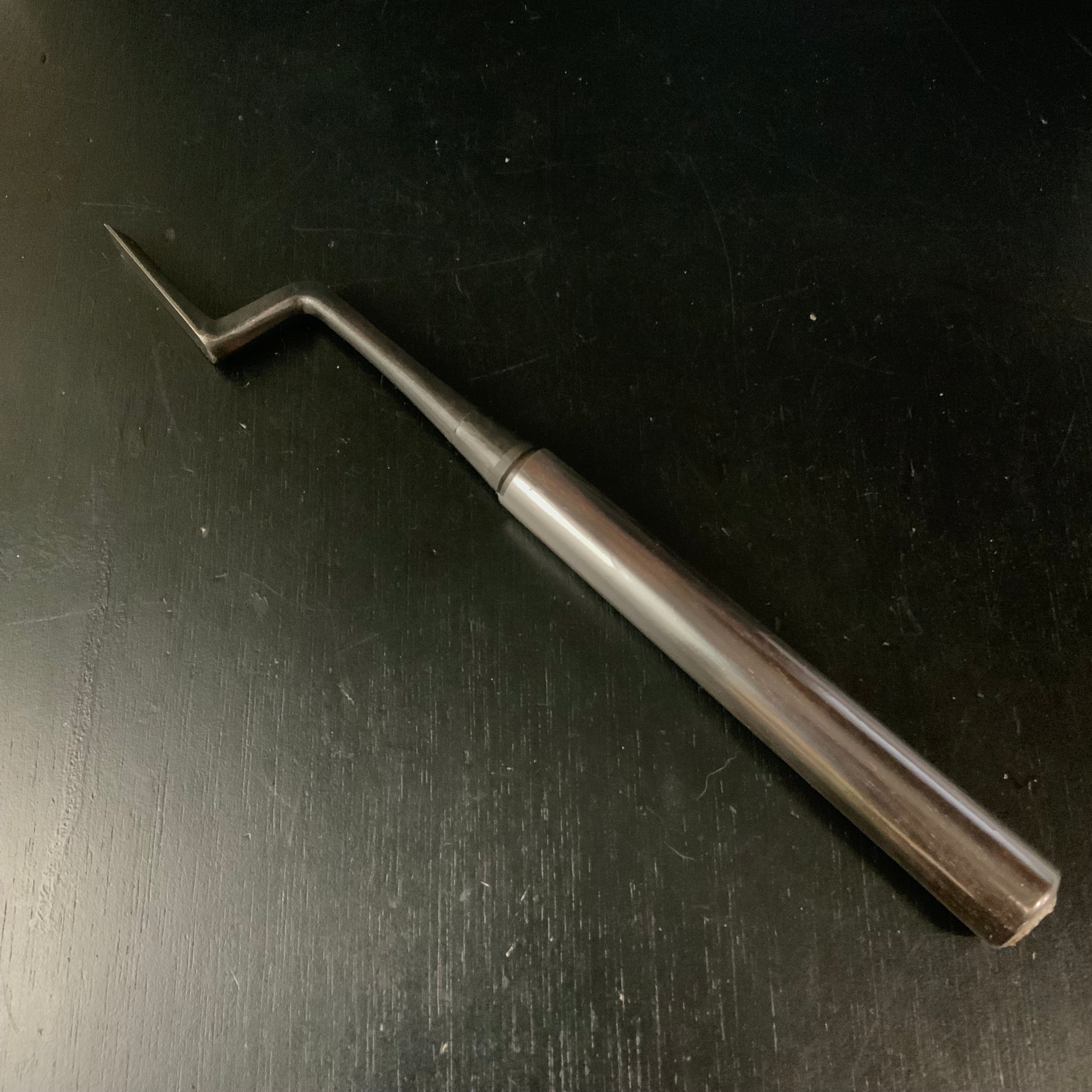 Tasai Special Trowel chisel (Kote nomi) 田斎作 面取鏝鑿 黒檀柄 15,24mm