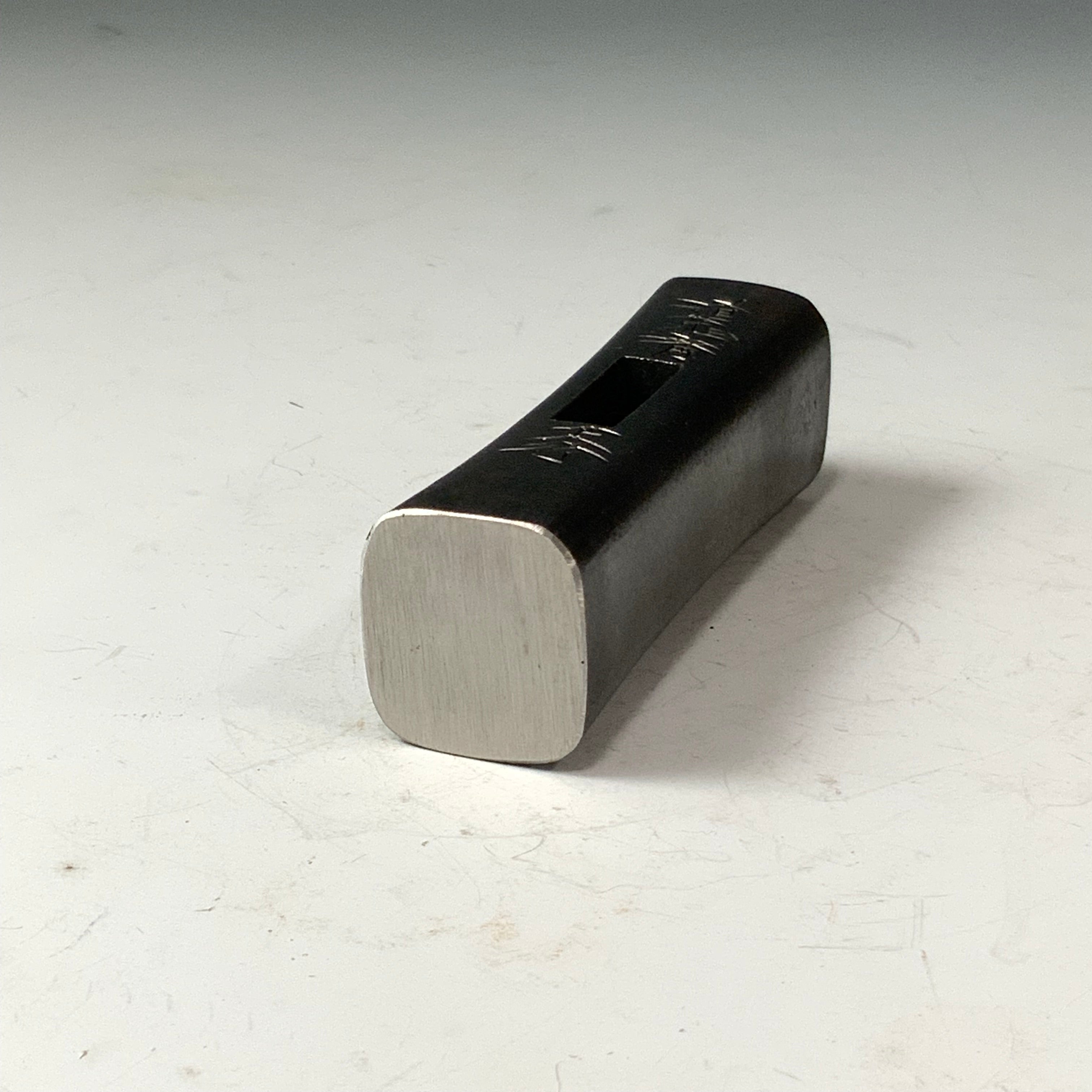 Doshinsai Masatsura Silver Hand made Pasting steel Square Hammers Blacksmith finish 道心斎正行 馬場正行氏作 鋼付四角玄翁 黒仕上 100匁 380g