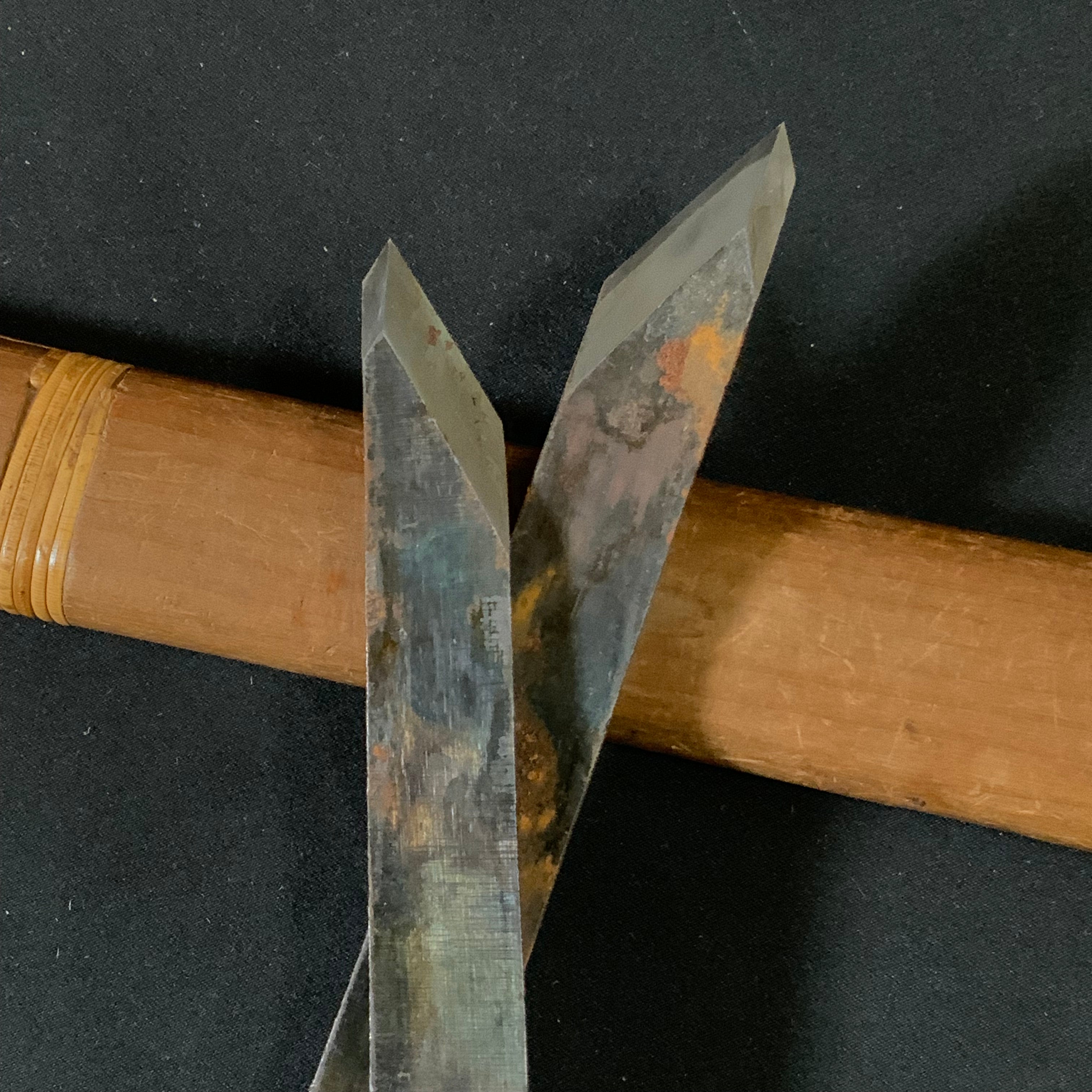 #11 Old stock Side Rabbet Plane with blue steel right hand 掘出し物 黑檀張り 右 脇取鉋 18mm Wakitori kanna