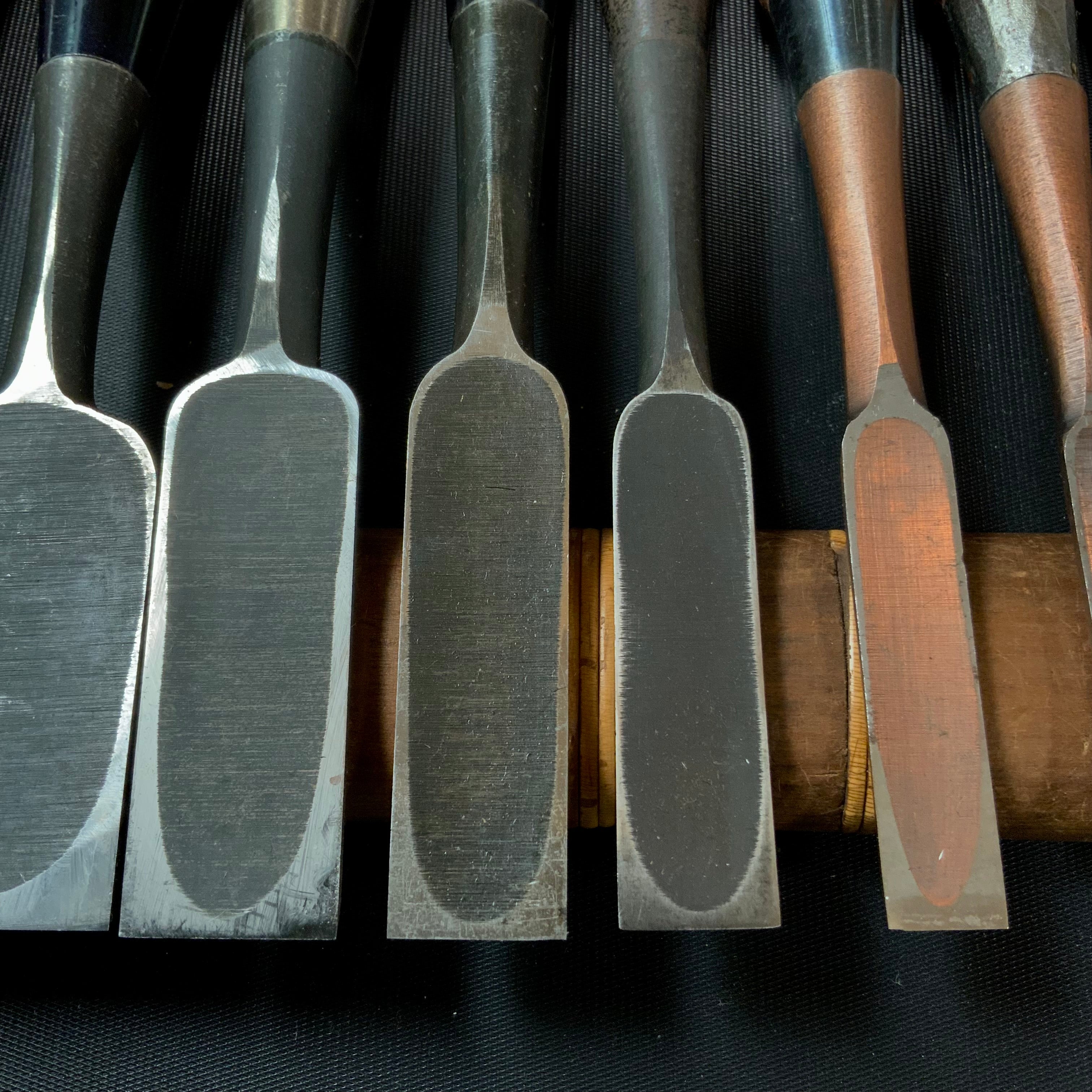 #M154 Mixed set for beginner Bench chisels set by unknown smith バラ鑿合わせ 初心者におすすめ 追入組鑿 作者不明