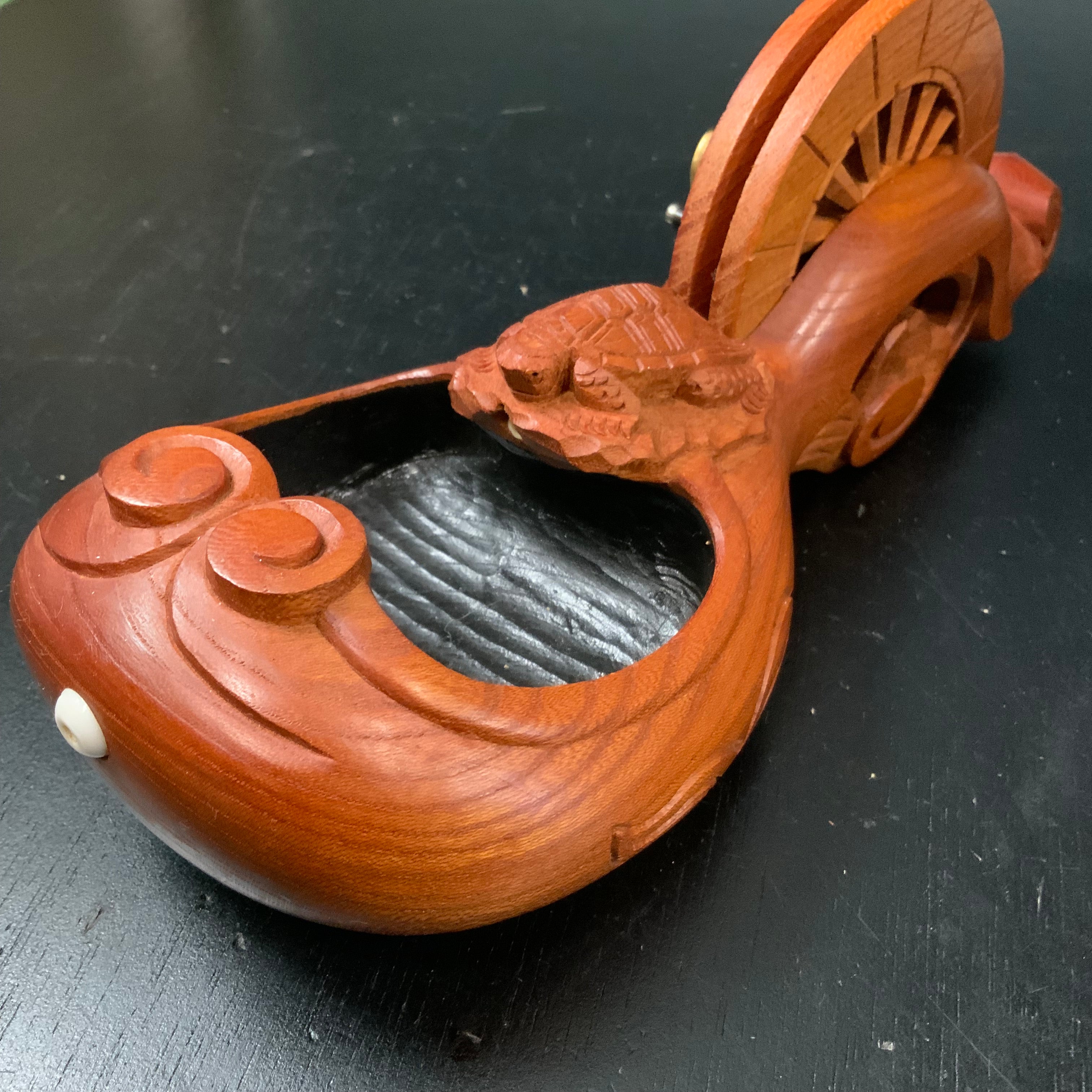 #ST52 Japanese Carpenter Ink Pot Traditional Measuring Tools Sumitsubo by Tsuboaki 坪昭作 墨壺 欅 265mm