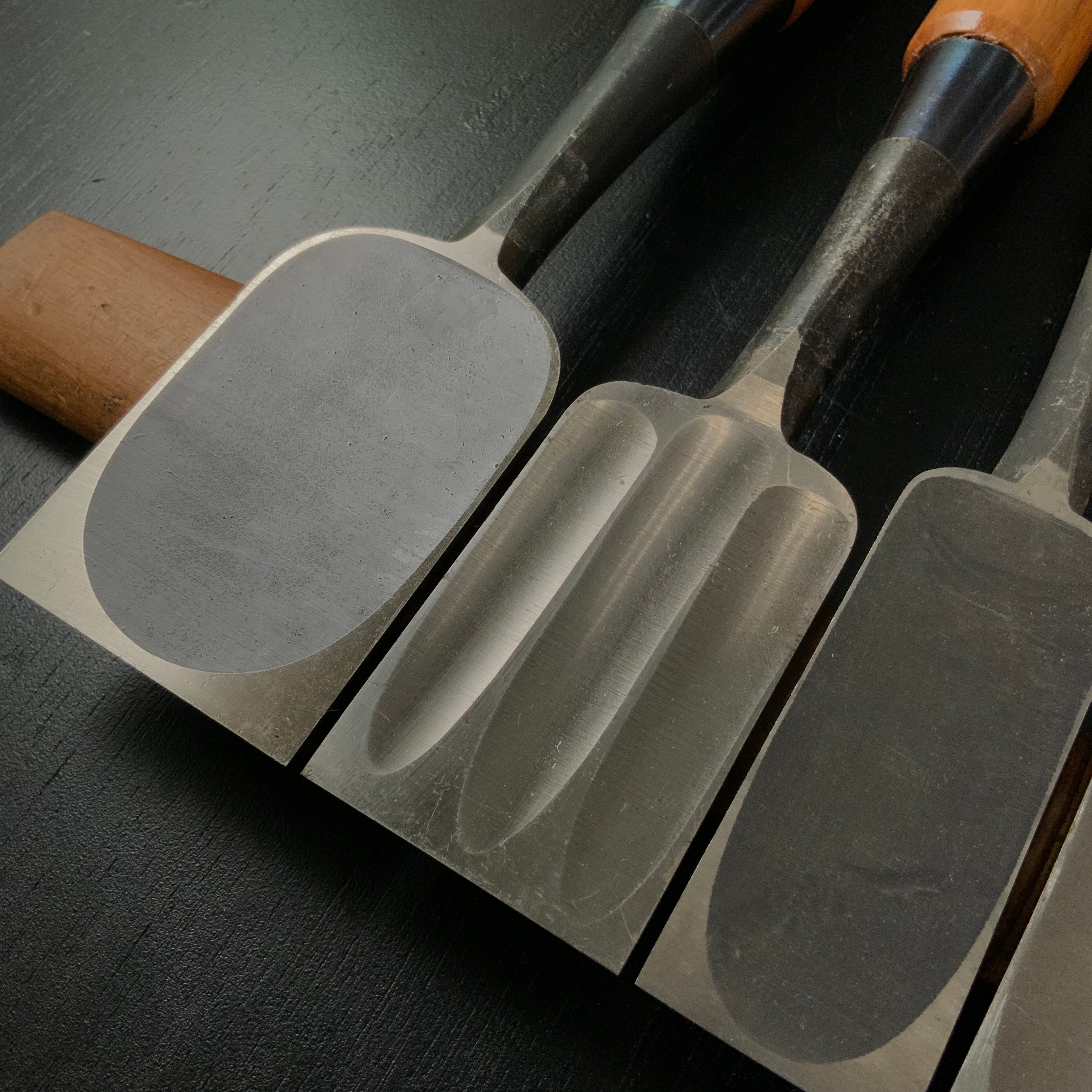 #M172 Mixed Short Timber chisels set by unknown バラ鑿合わせ 半叩き組鑿 6本組 作者不明