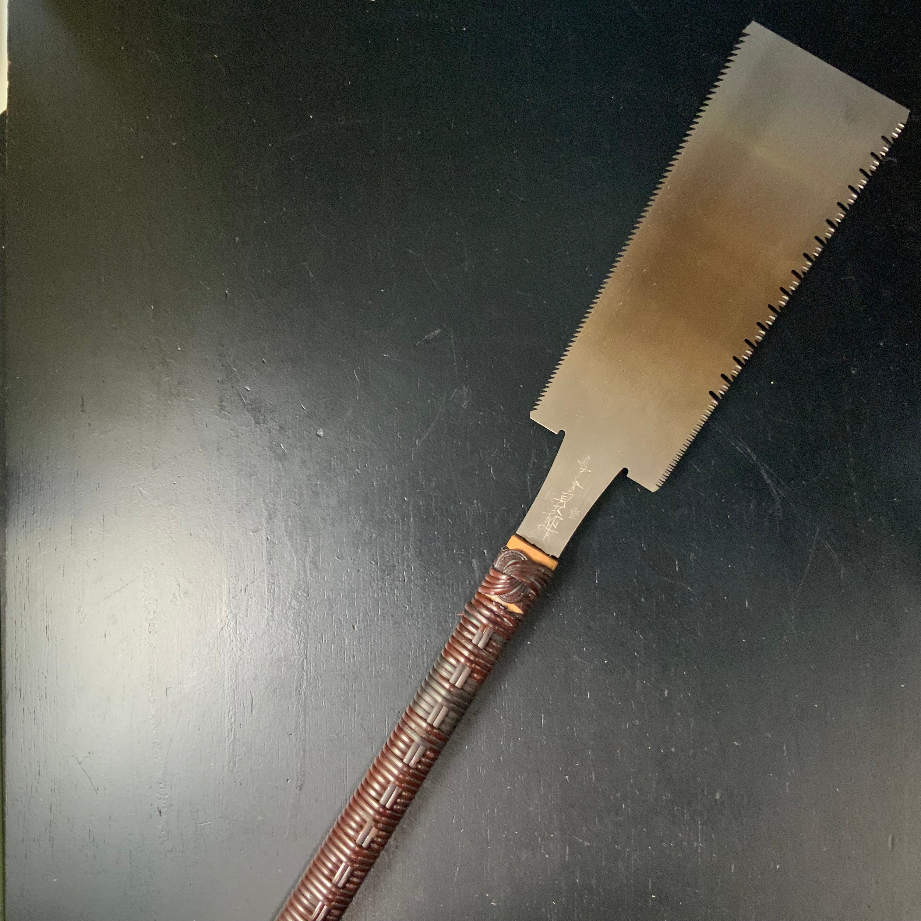 #194 Nagakatsu Double Edge (Ryoba) Saw with Eddy Type Handles For Soft Wood 長勝鋸 両刃鋸 渦巻き柄 針葉材用 245mm