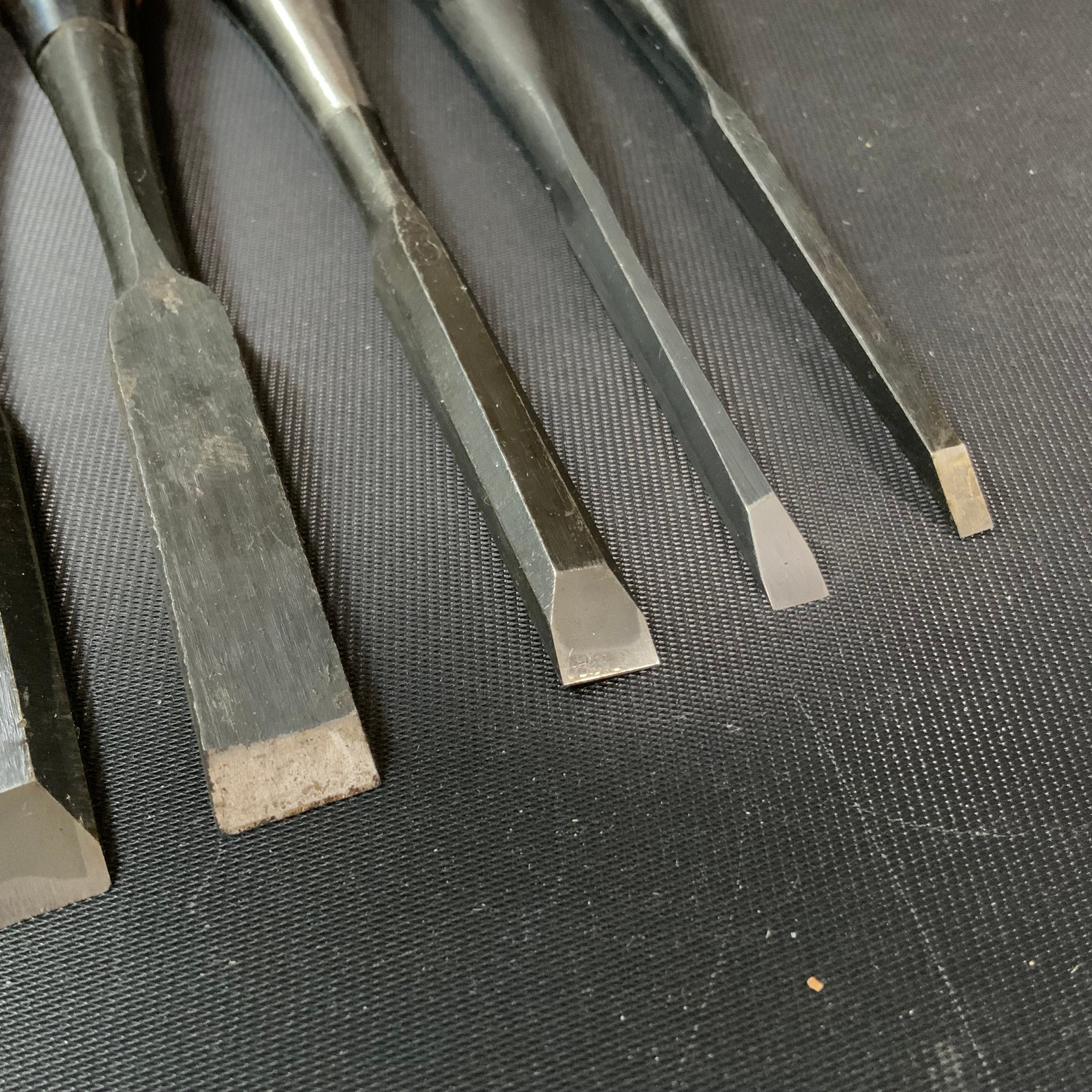 #M156 Mixed set for beginner Bench chisels set by unknown smith バラ鑿合わせ 初心者におすすめ 追入組鑿作者不明