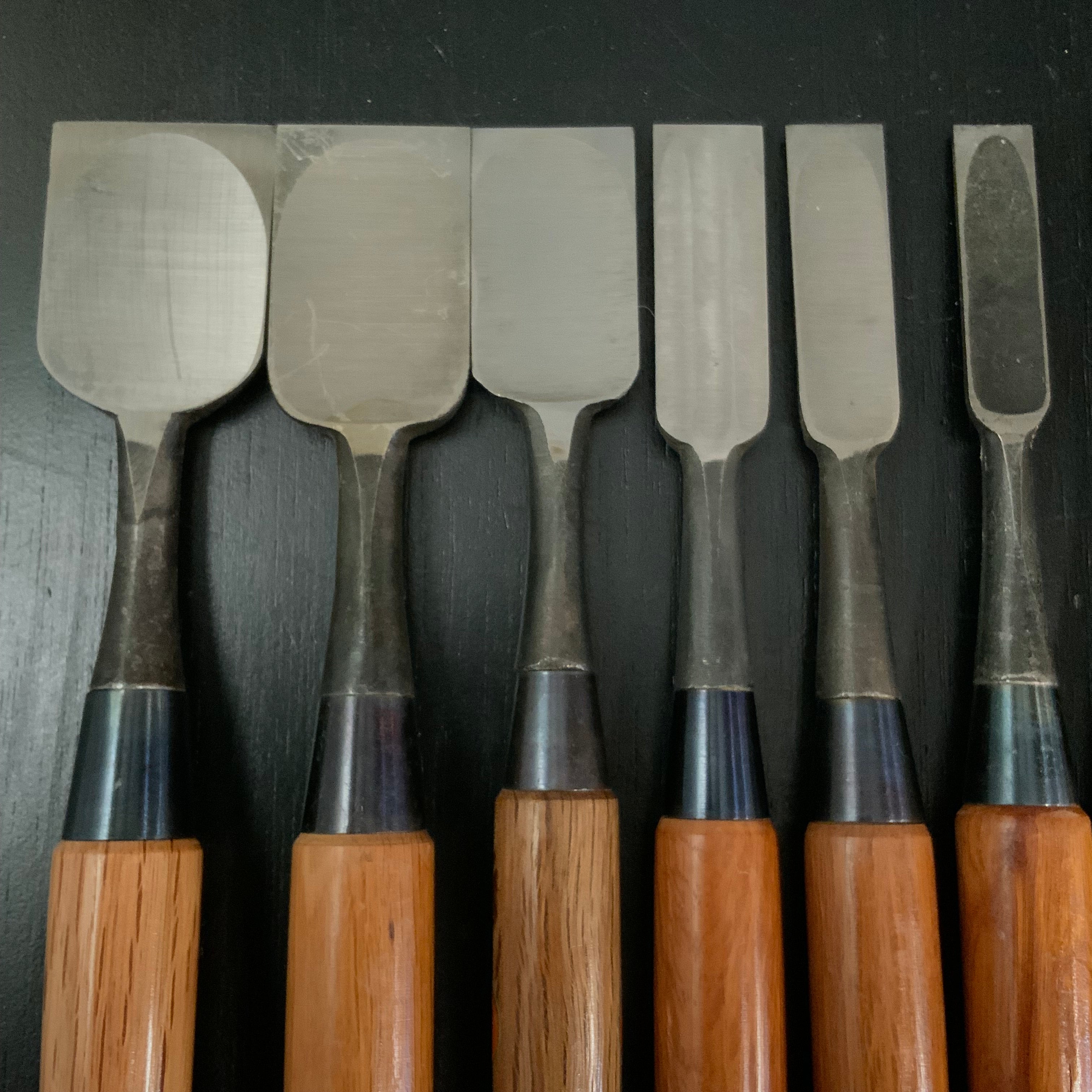 #M173 Mixed Bench chisels set by unknown バラ鑿合わせ 追入れ組鑿 10本組 作者不明