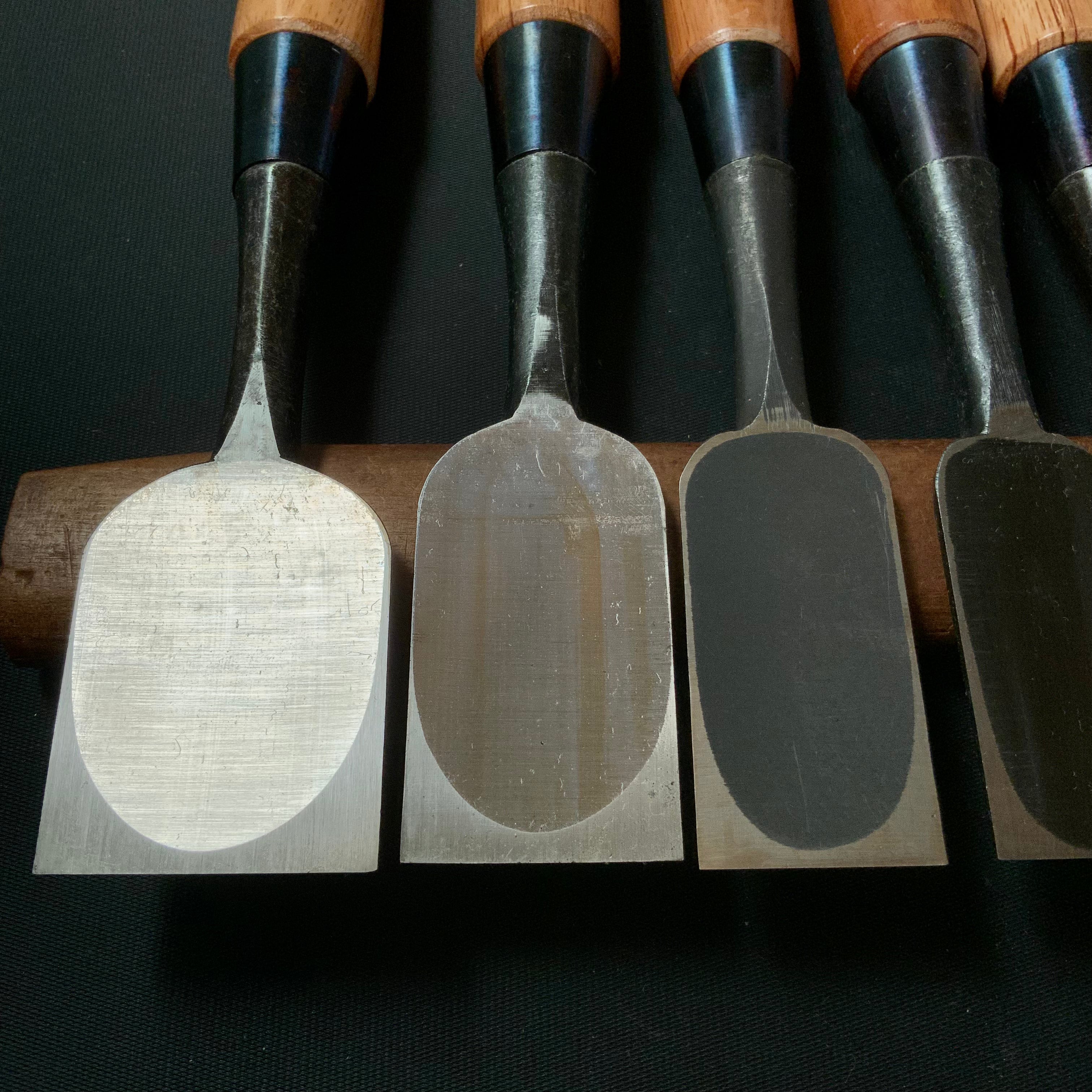#M151 Mixed set for beginner Bench chisels set by unknown smith バラ鑿合わせ 初心者におすすめ 追入組鑿作者不明
