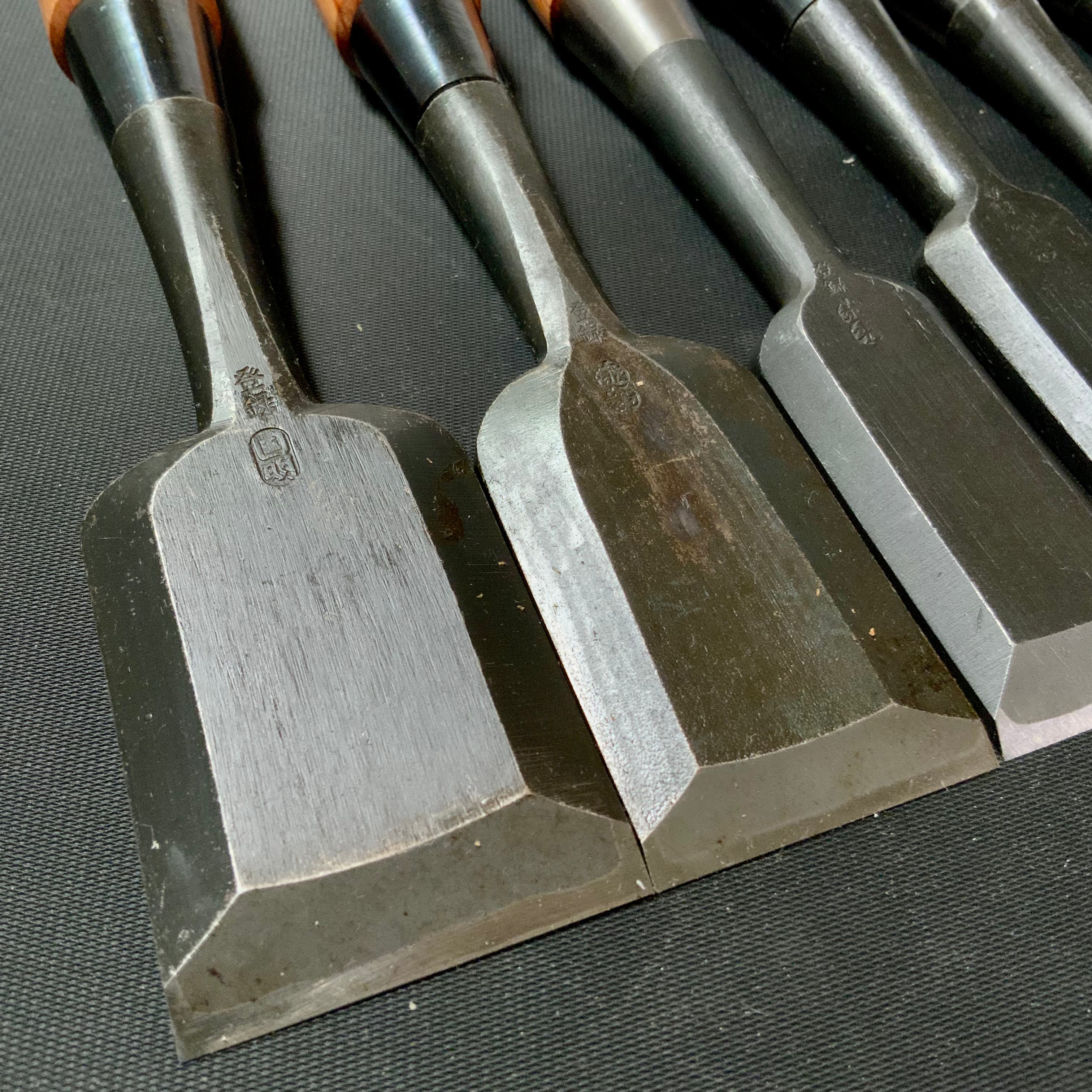 #M148 Mixed set for beginner Bench chisels set by unknown smith バラ鑿合わせ 初心者におすすめ 追入組鑿