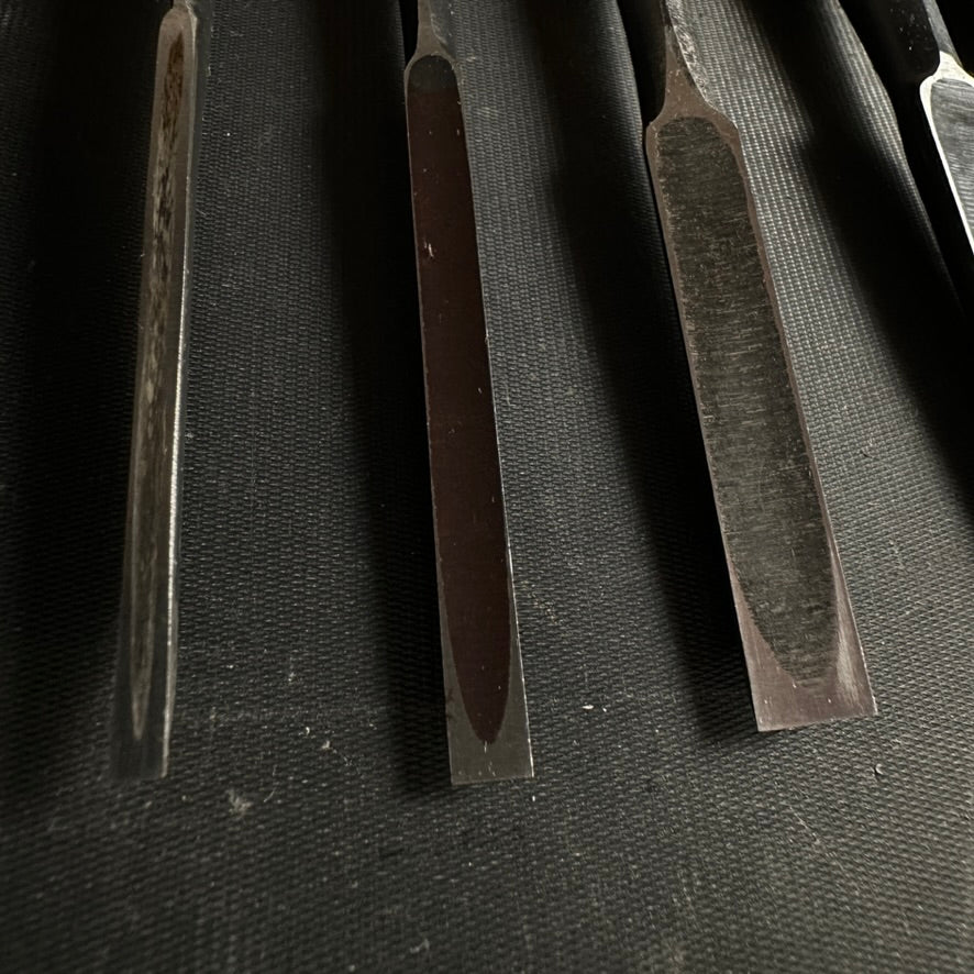 #M143 Mixed set for beginner Bench chisels set by unknown smith バラ鑿合わせ 初心者におすすめ 追入組鑿作者不明