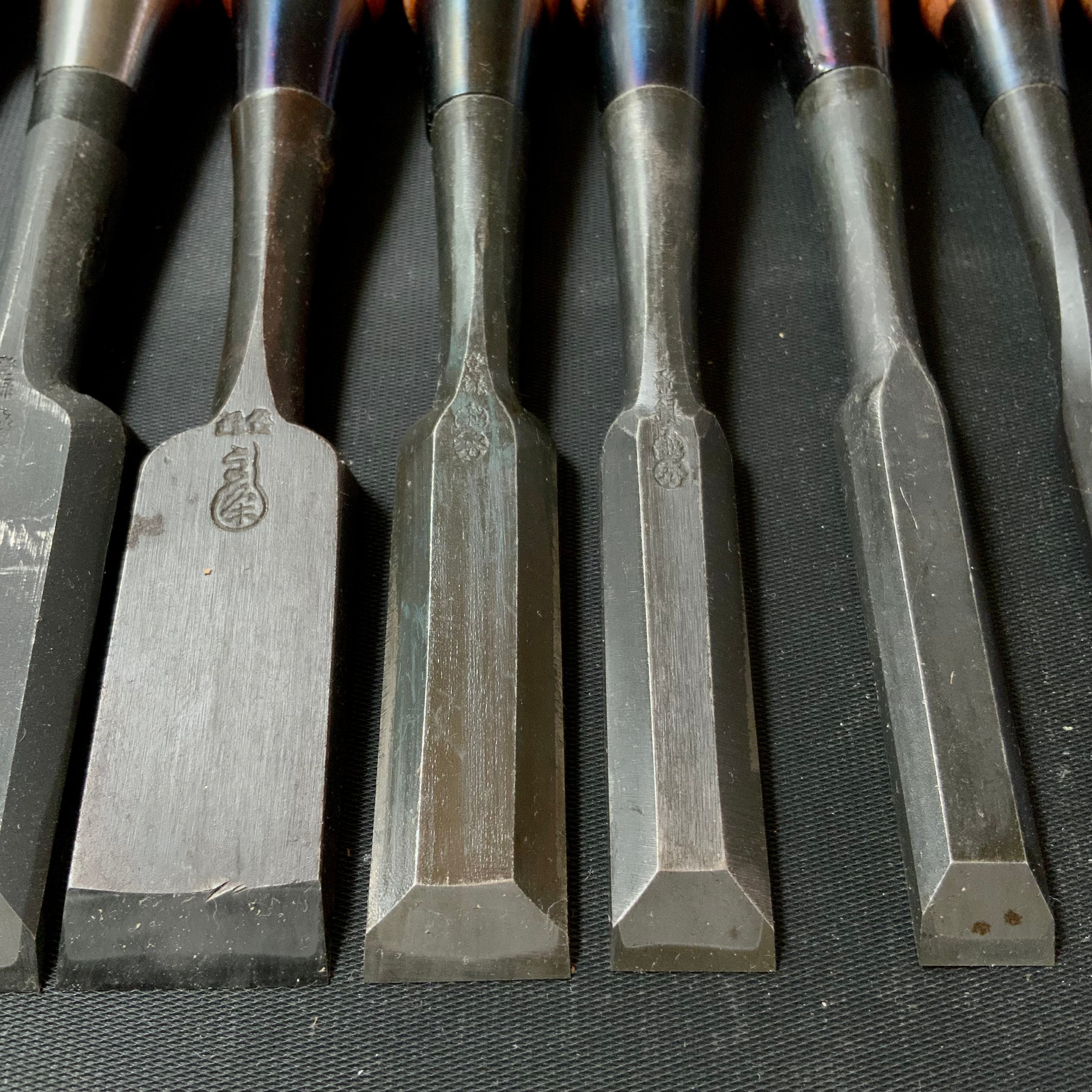 #M152 Mixed set for beginner Bench chisels set by unknown smith バラ鑿合わせ 初心者におすすめ 追入組鑿作者不明