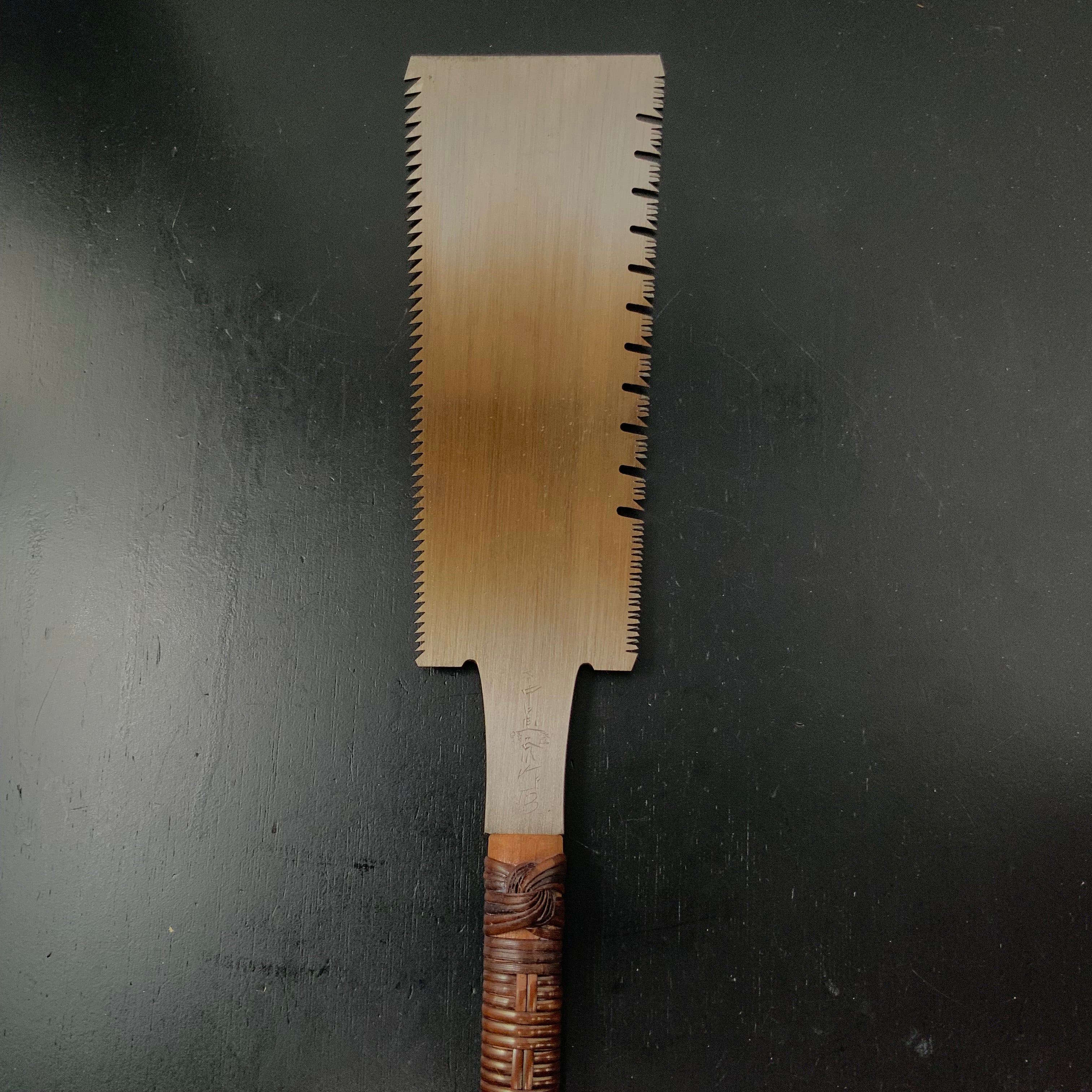 #191 Nagakatsu Double Edge Saw Eddy Type Handles set by Kurashige for hardwood 長勝鋸 渦巻き柄 両刃鋸 広葉材用 270mm