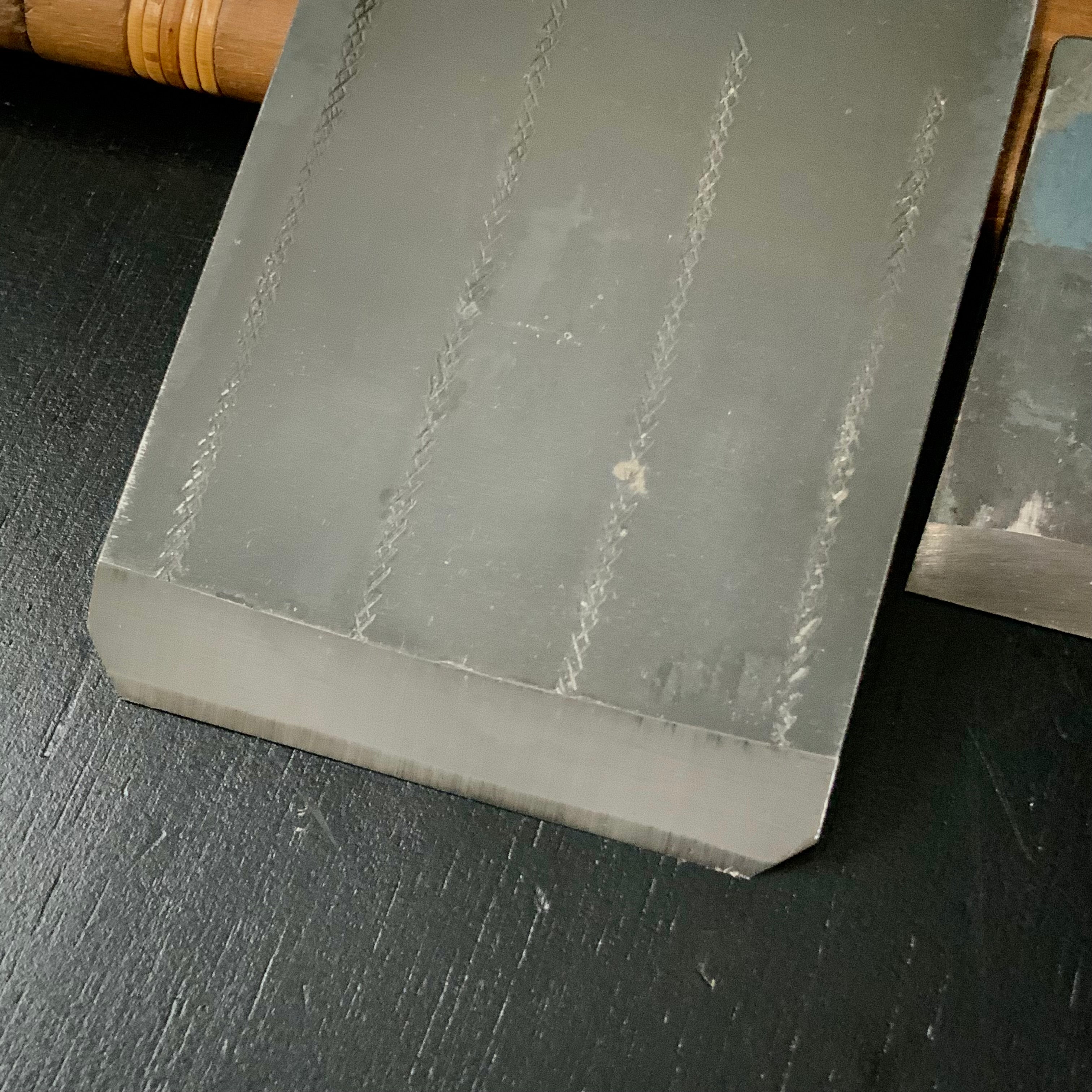 Old stock Hatsuhiro Smoothing Plane (Kanna) △ triangular stamp 掘出し物 初弘 △ 仕上鉋 70mm