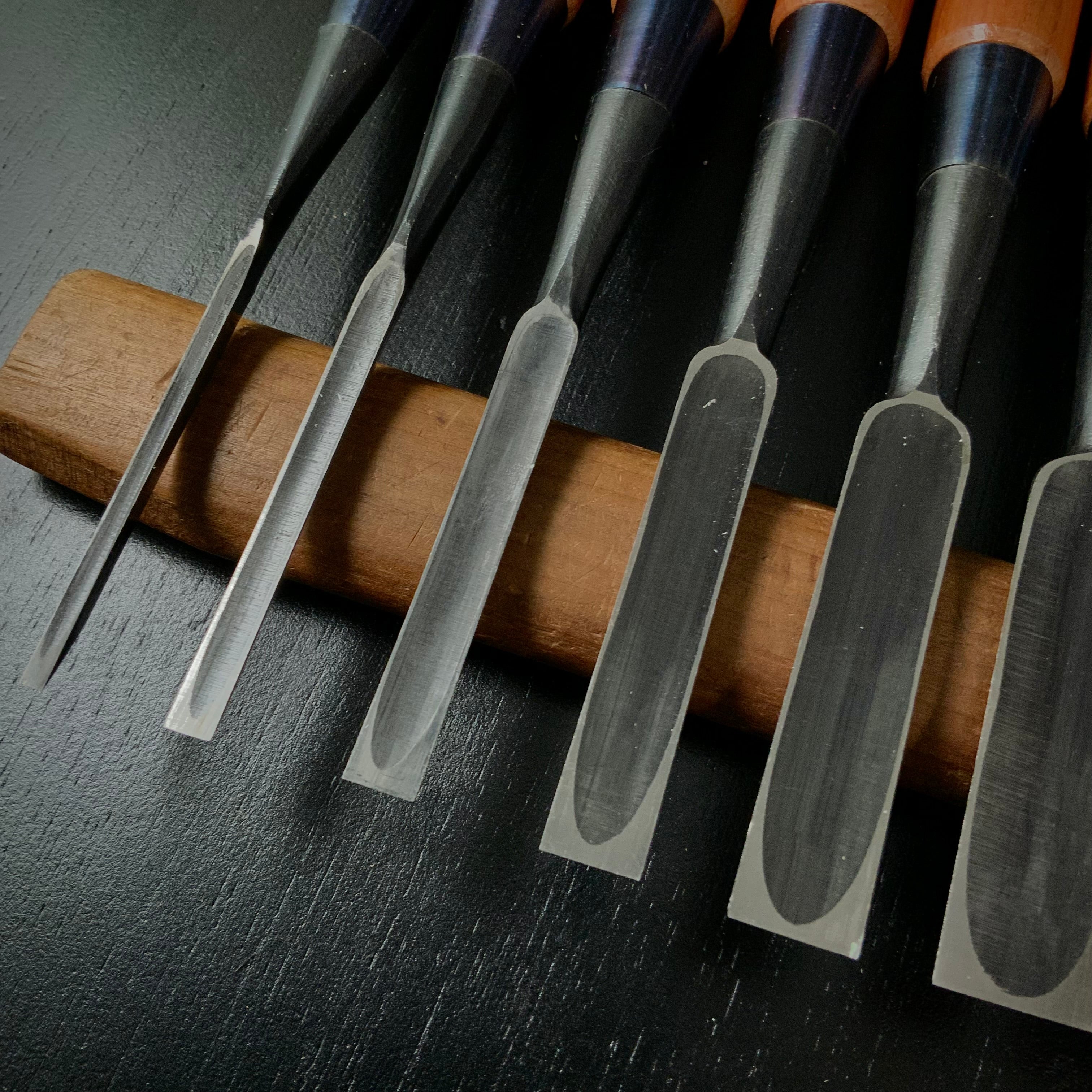 #M168 No brand Bench chisels set by unknown smith 無名 追入組鑿 10本組 作者不明