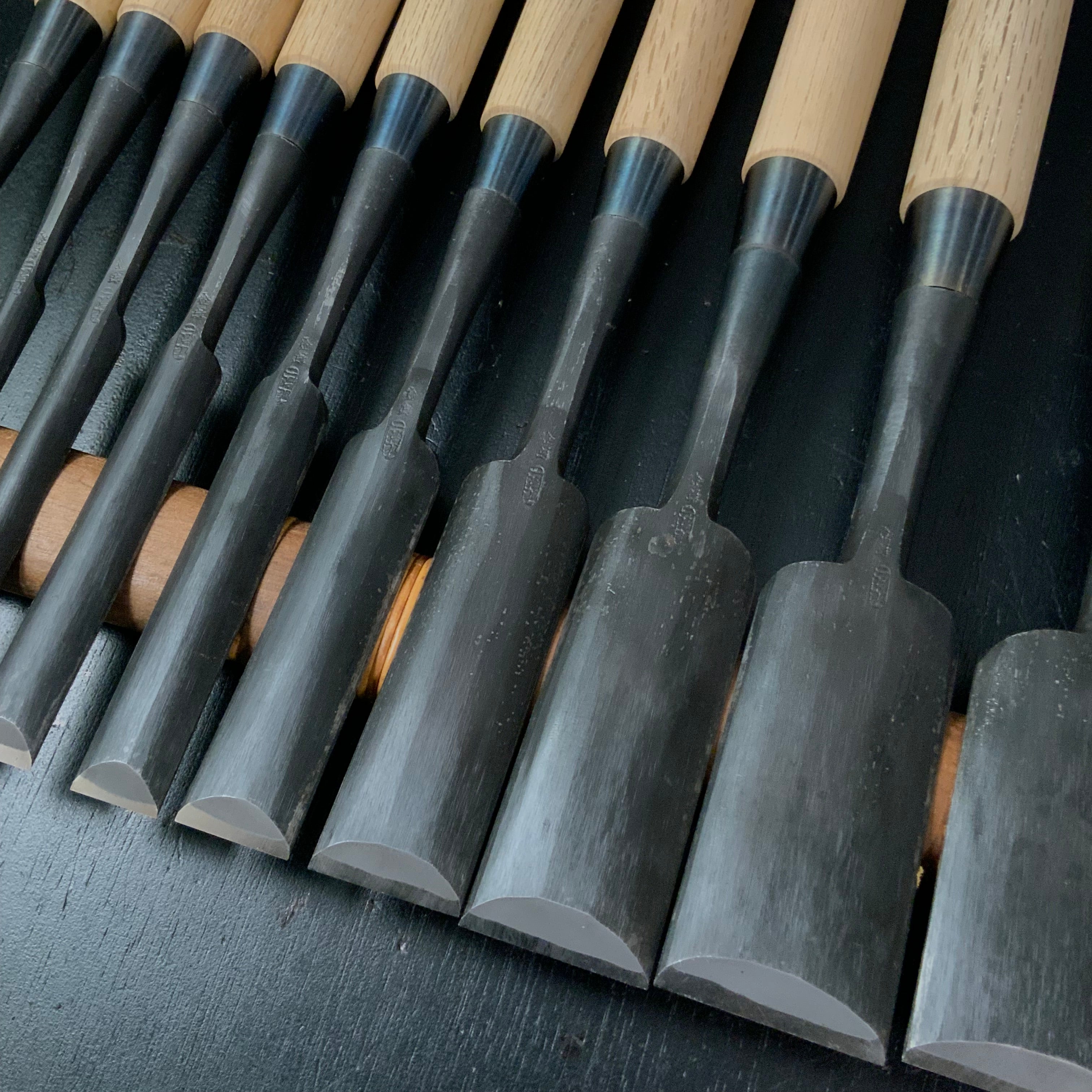 Fujihiro Komaru Type Paring chisels set by Chuutarou Imai 今井忠太郎作 二治弘 甲丸 薄組鑿 Usunomi #4