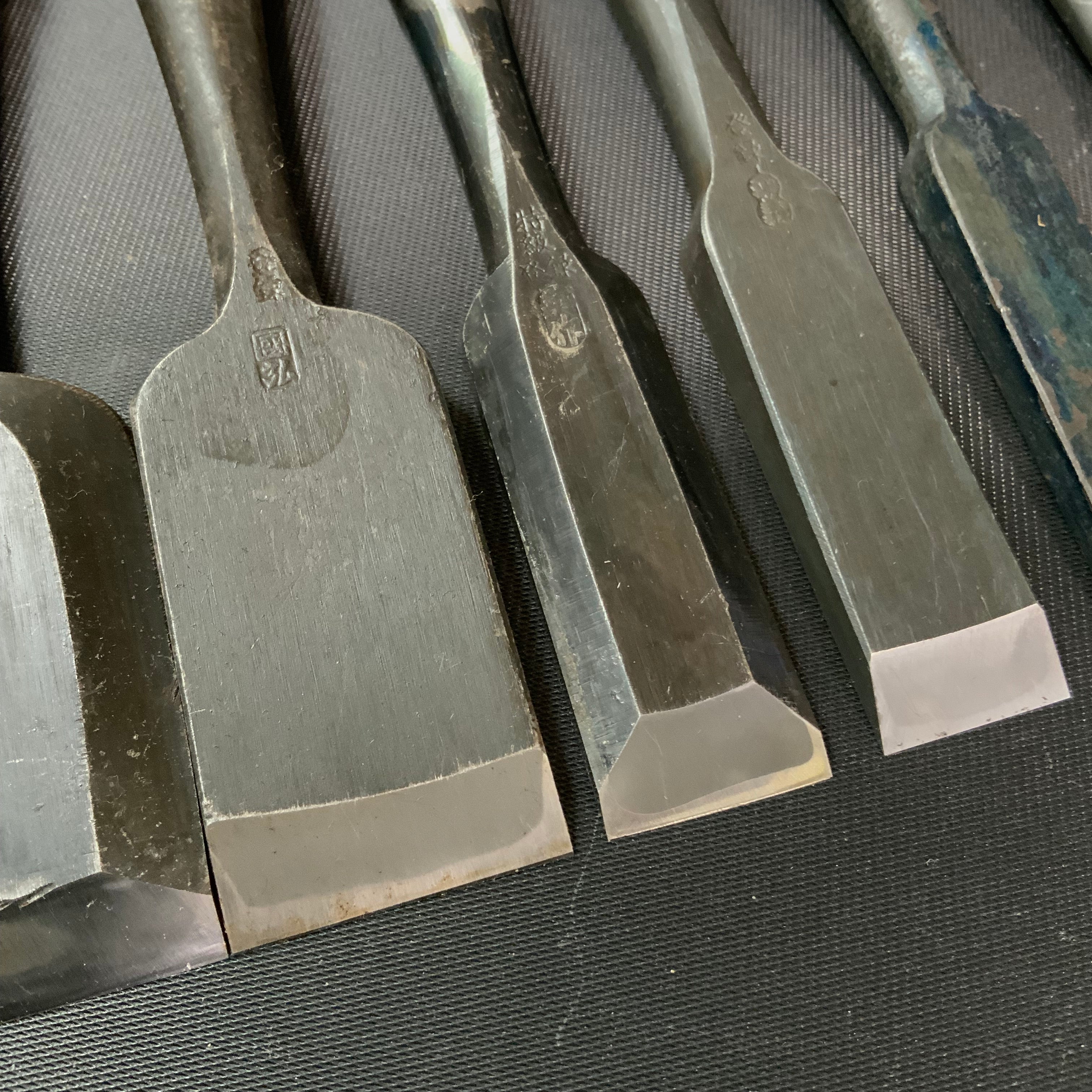 #M157 Mixed set for beginner Bench chisels set by unknown smith バラ鑿合わせ 初心者におすすめ 追入組鑿作者不明