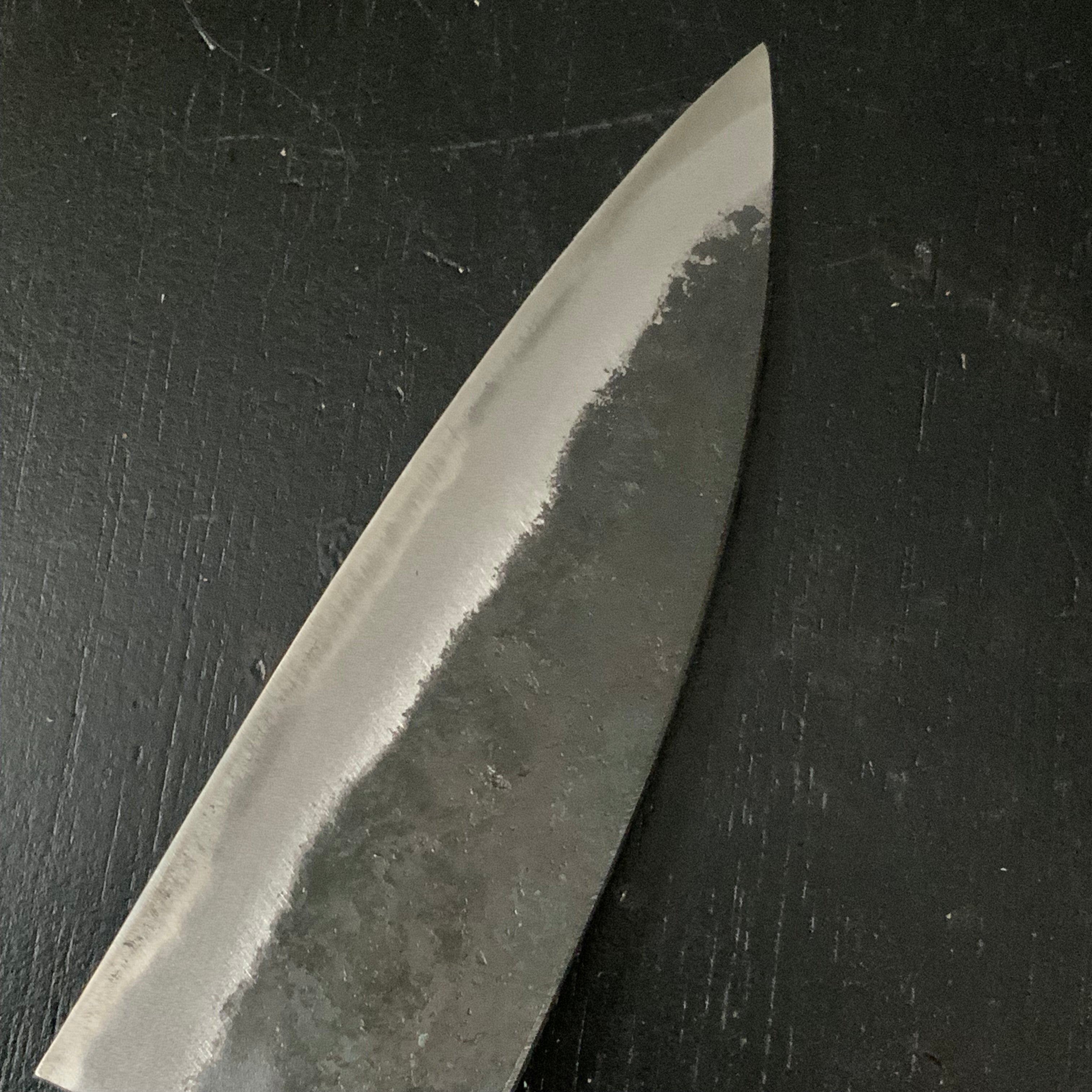 Kurouchi Ajikiri Habahiro Bocho Blue Steel Ninju / 黒打 アジ切幅広包丁 120mm 青紙鋼 仁寿