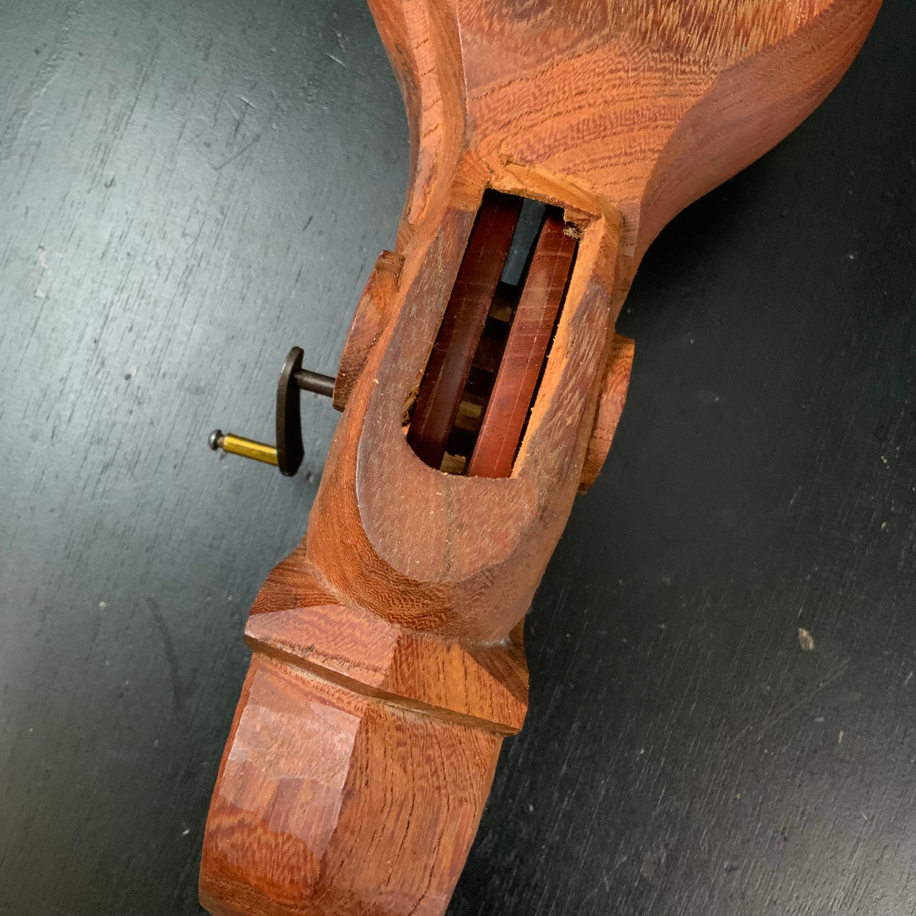 #ST51 Japanese Carpenter Ink Pot Traditional Measuring Tools Sumitsubo by Masasumi 正清作 亀 墨壺 欅 280mm