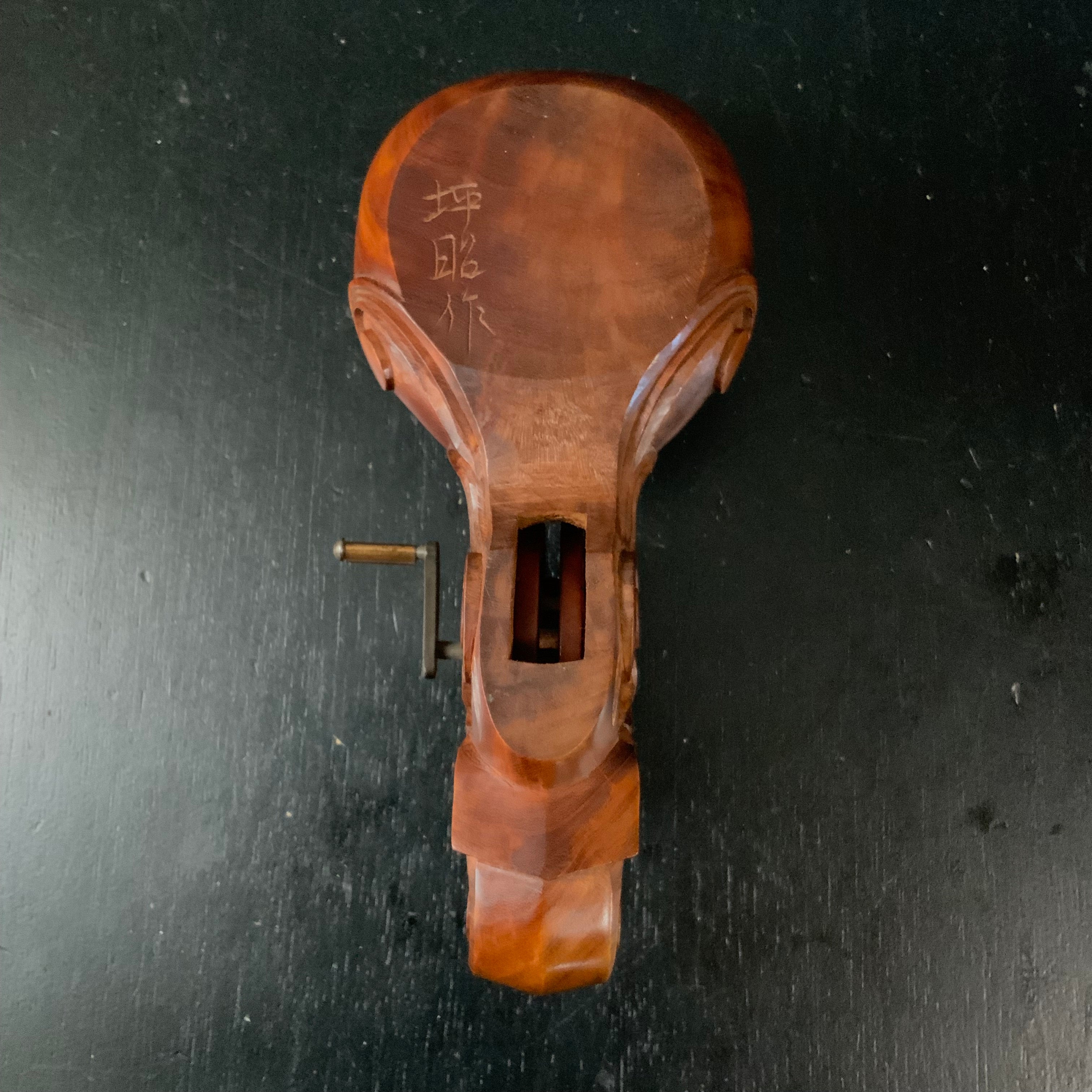 #ST56 Japanese Carpenter Ink Pot Traditional Measuring Tools Sumitsubo by Tsuboaki 坪昭作 墨壺 新若葉坪 神代仕上欅 210mm