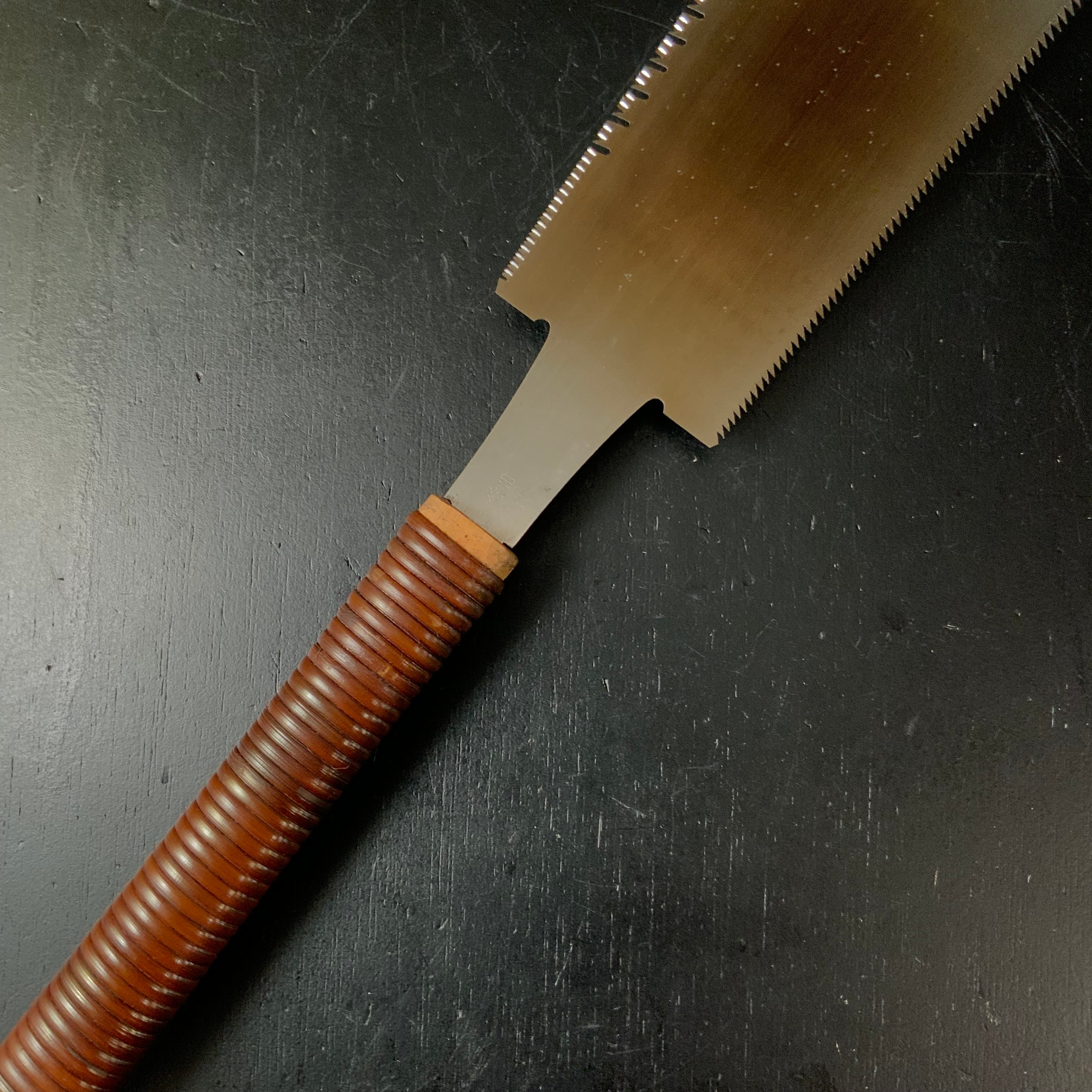 #204 Nagakatsu Double Edge Saw Eddy Type Handles set by Kurashige For Soft Wood 長勝鋸 渦巻き柄 両刃鋸 220mm