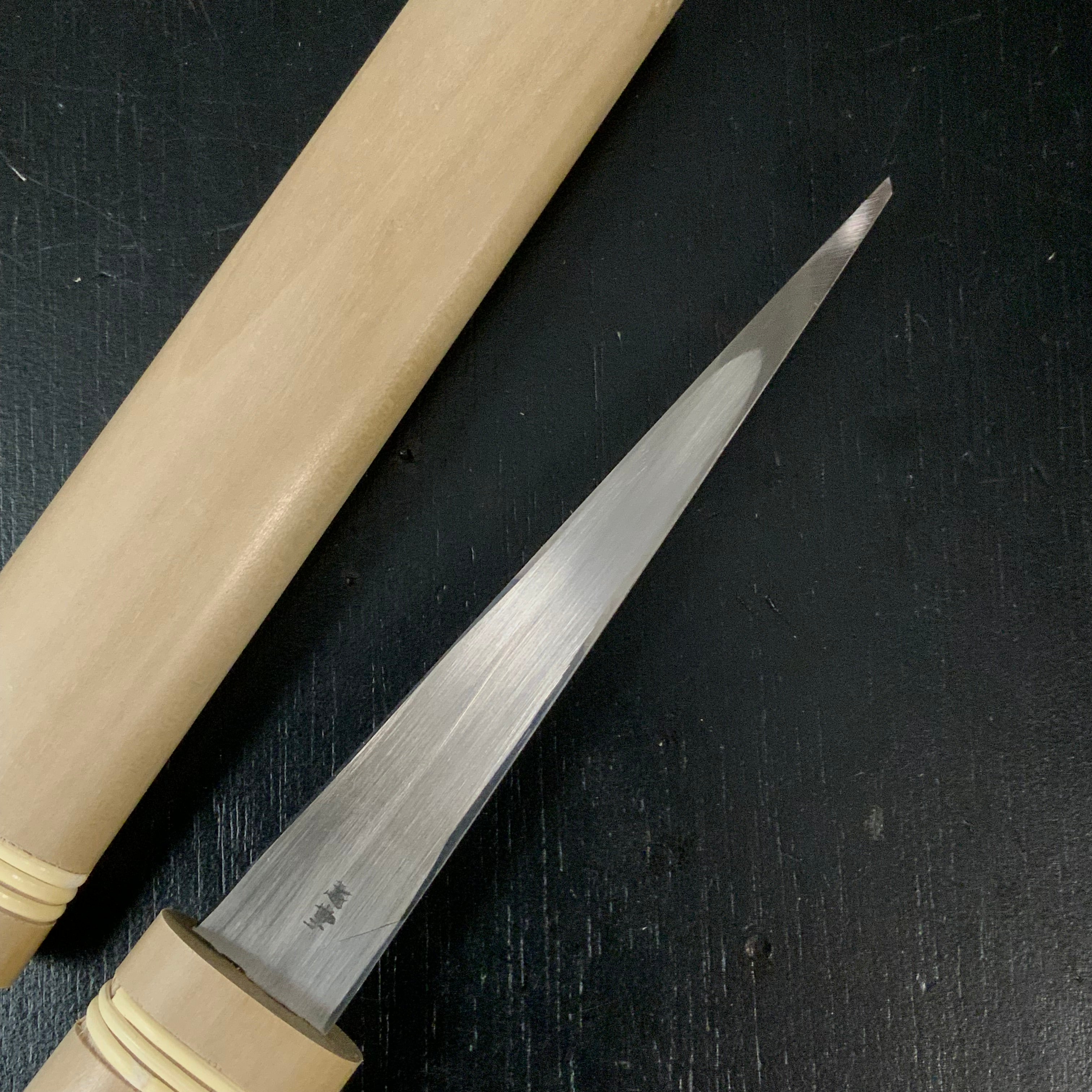 Old stock Koshido Sakamitsu with white steel Right 掘出し物 坂光作 越堂 繰り小刀 鞘付 132mm