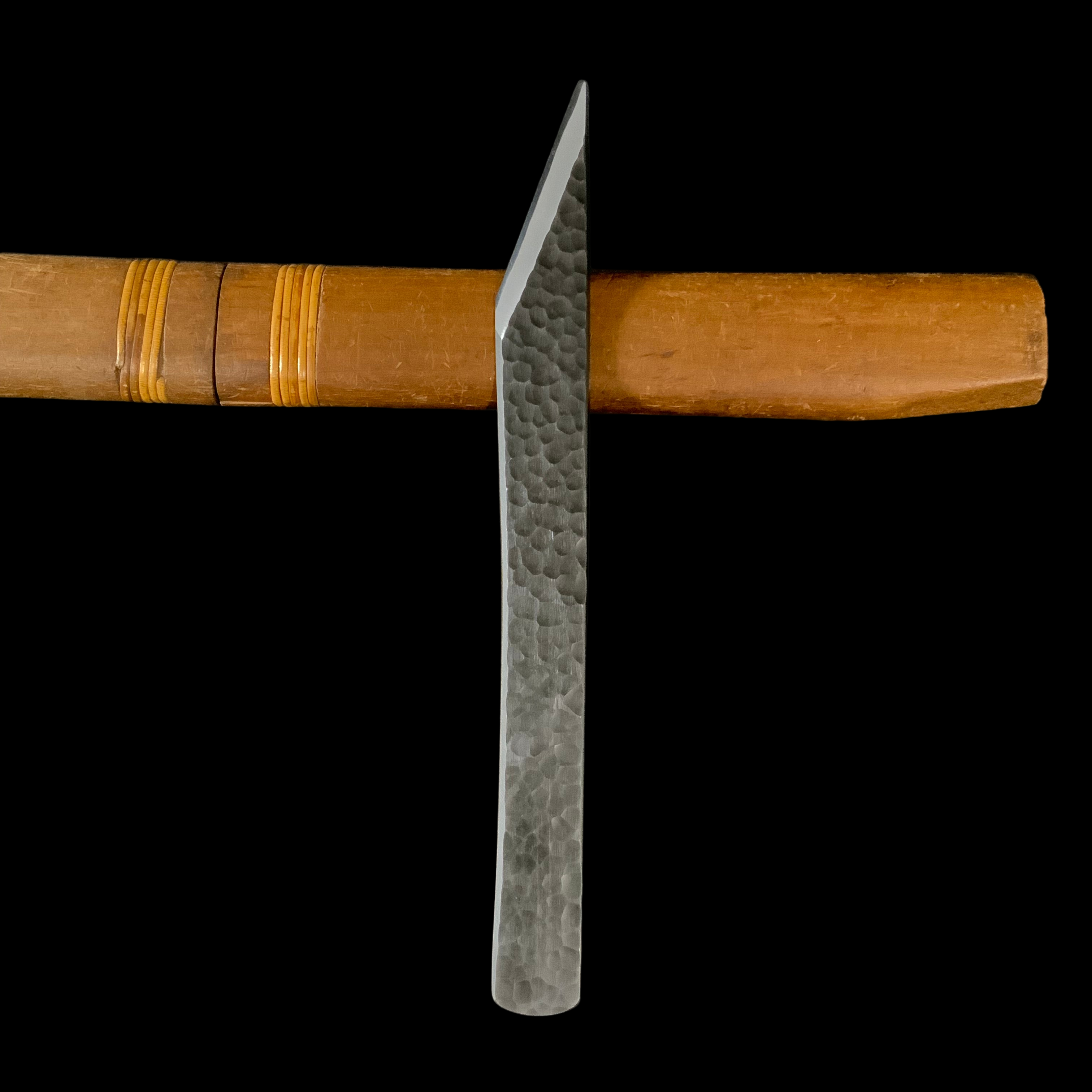 Yoshihide Sakamitsu Tsuchime Kokatana with White Steel 吉秀 三代坂光作 切出小刀 右 槌目仕上