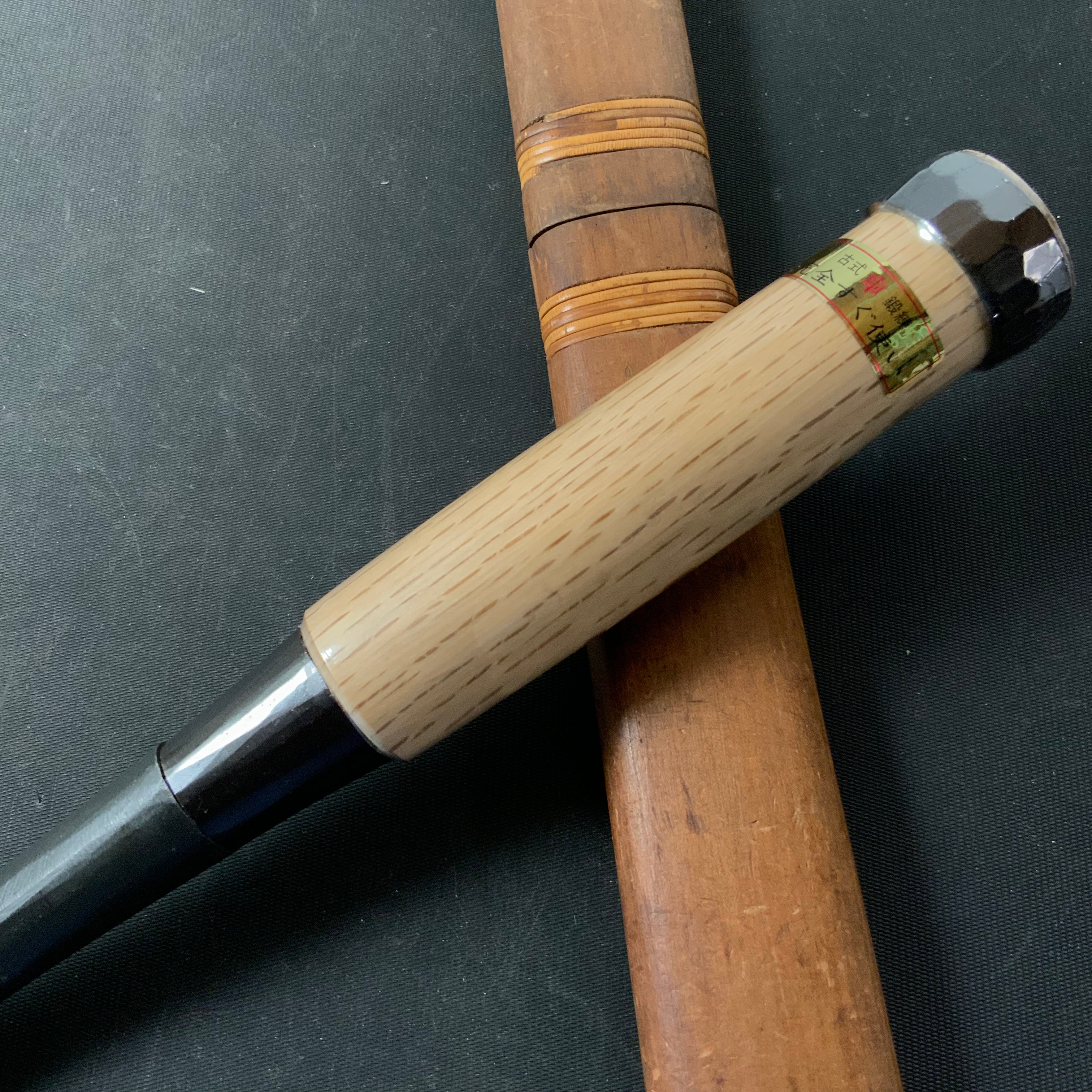 Tasai Timber chisels (Tatakinomi) with blue steel 田斎 黒仕上げ 叩鑿 48mm