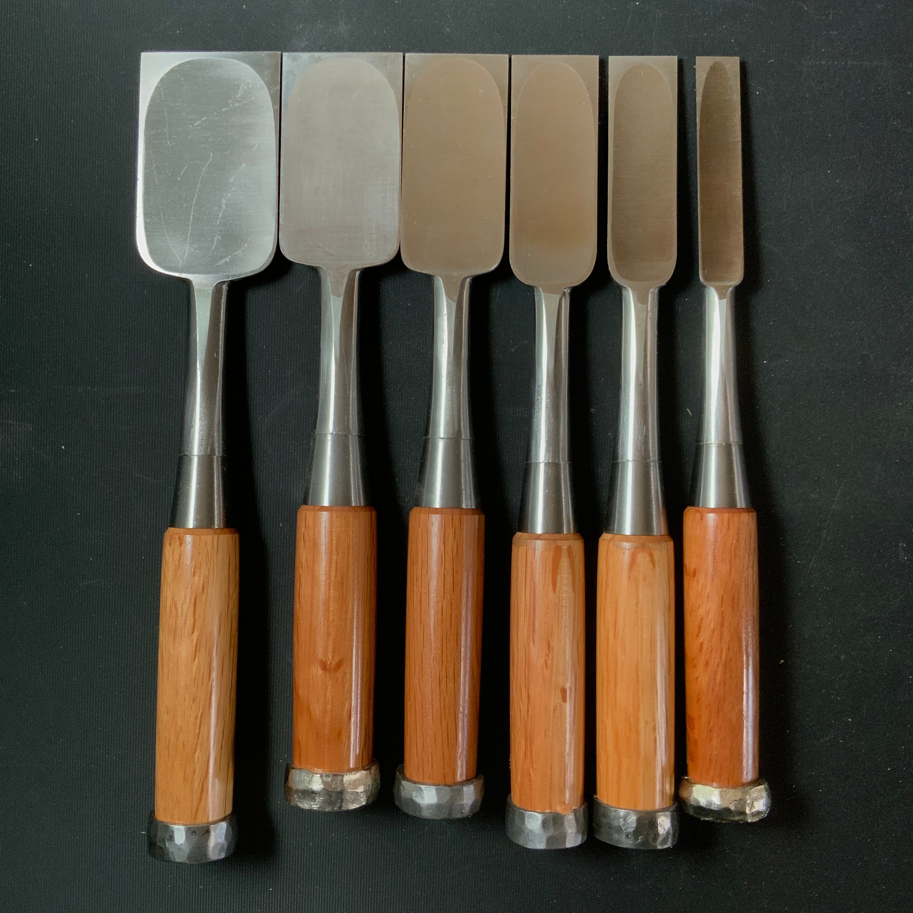 #2 Sukemaru 4th High-Speed Steel Shorter Timber Chisels set by Usui Yoshio 四代助丸 碓氷淑郎 中叩き鑿 6本組 Chu-Tatakinomi