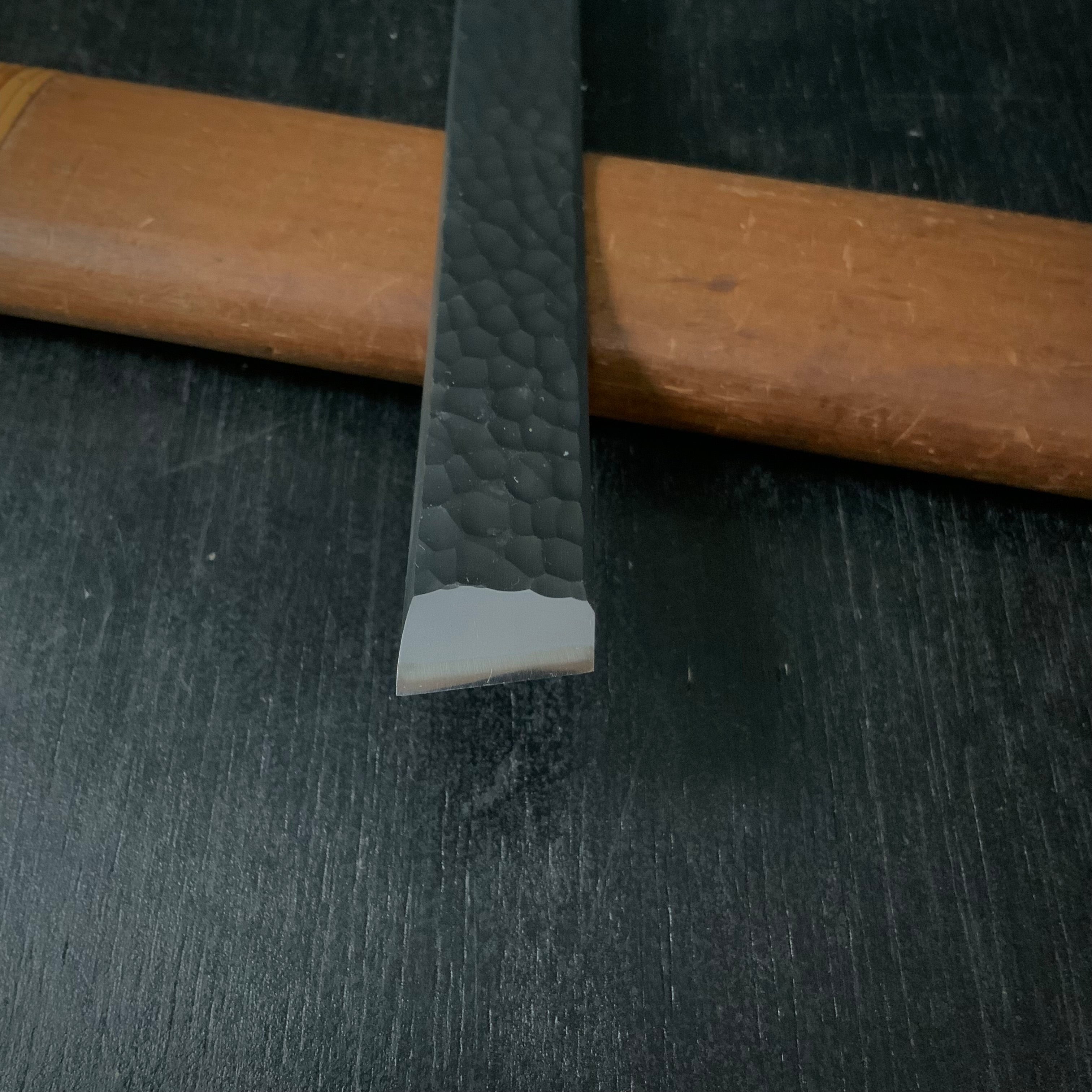 Yoshihide Sakamitsu Tsuchime Shiragaki with White Steel 吉秀 三代坂光作 白柿 槌目仕上