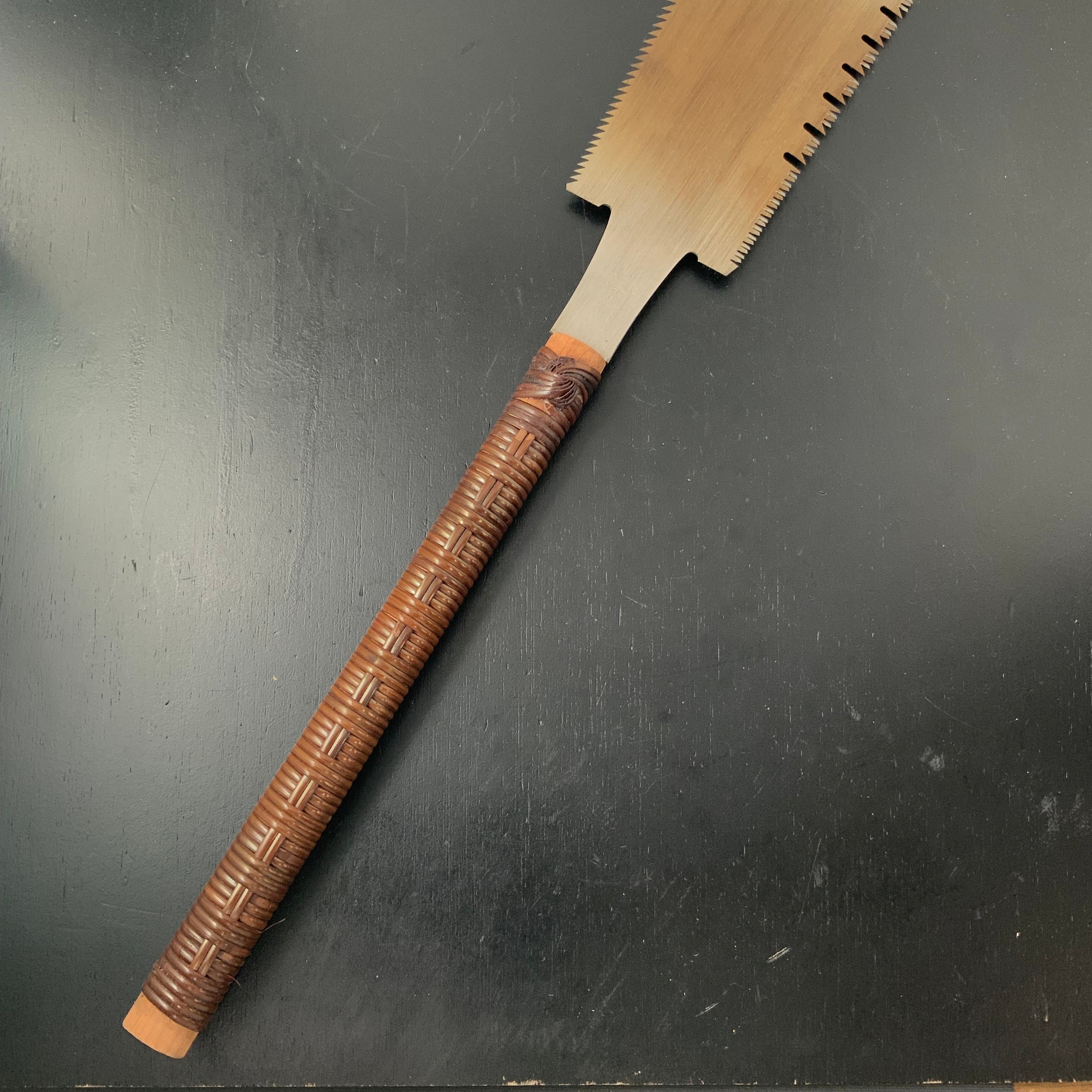 #191 Nagakatsu Double Edge Saw Eddy Type Handles set by Kurashige for hardwood 長勝鋸 渦巻き柄 両刃鋸 広葉材用 270mm