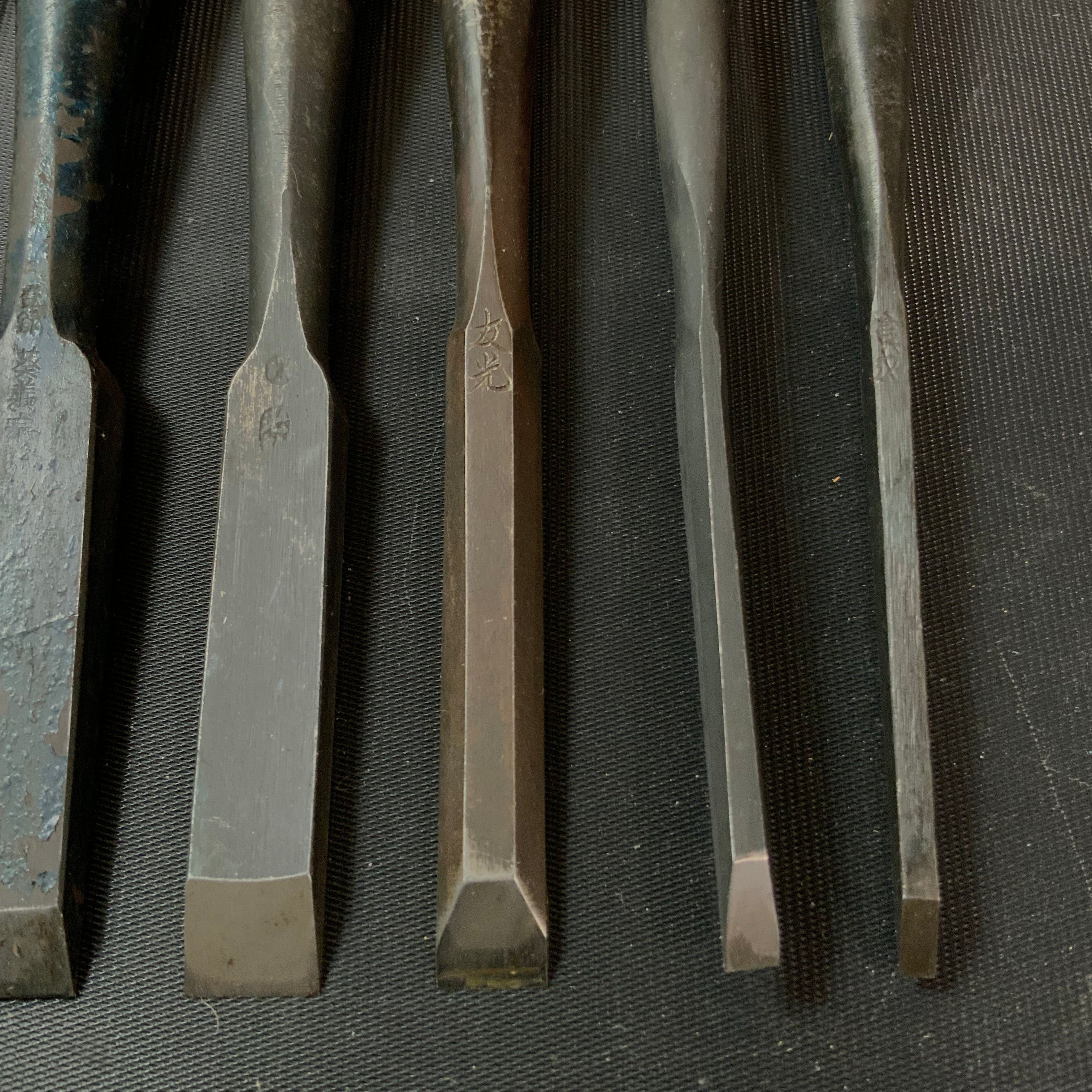 #M157 Mixed set for beginner Bench chisels set by unknown smith バラ鑿合わせ 初心者におすすめ 追入組鑿作者不明