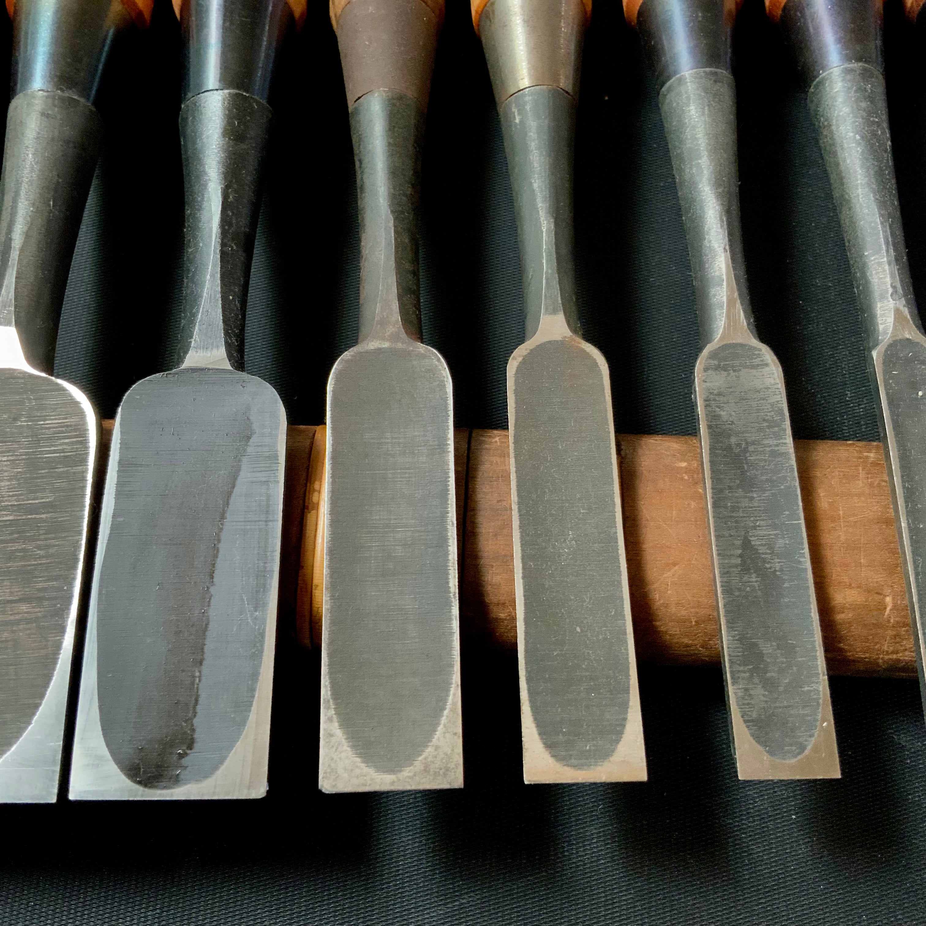 #M149 Mixed set for beginner Bench chisels set by unknown smith バラ鑿合わせ 初心者におすすめ 追入組鑿作者不明