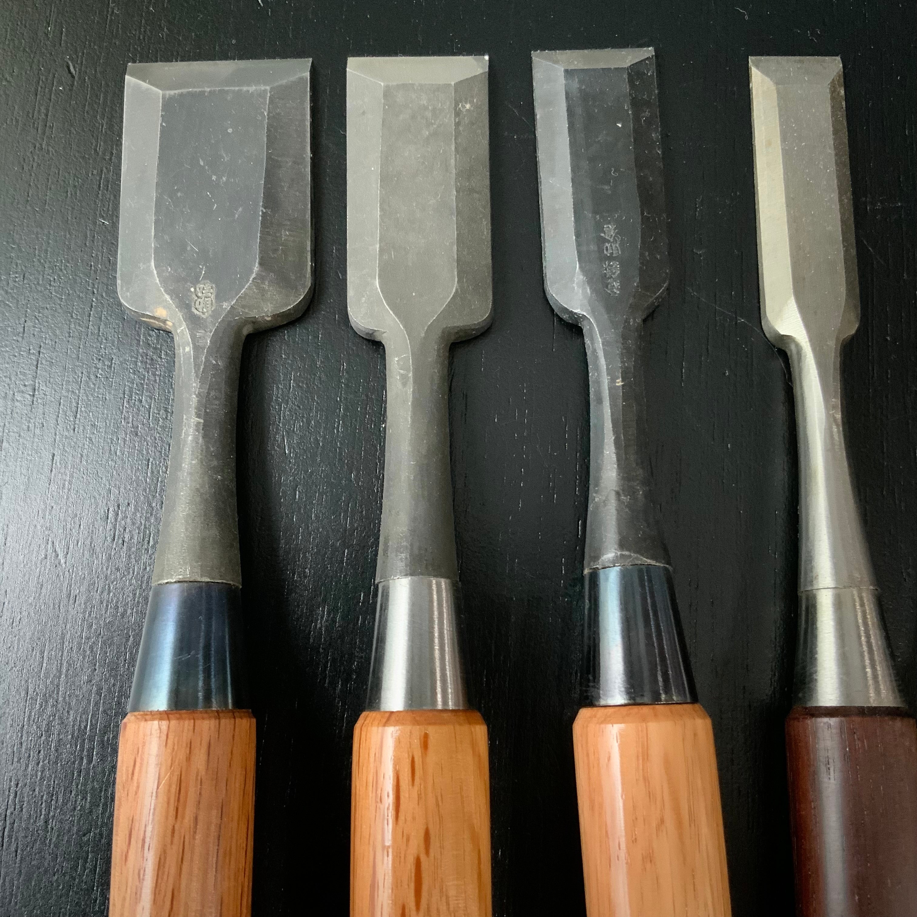 #M168 Mixed Bench chisels set by unknown バラ鑿合わせ 追入組鑿 5本組 作者不明