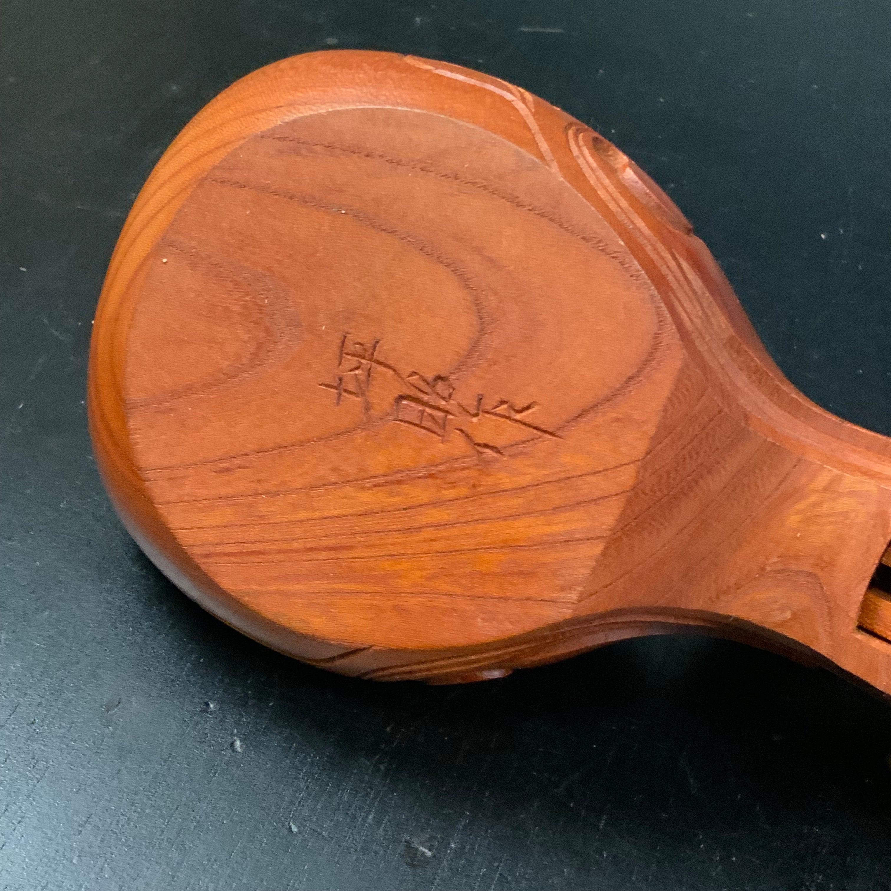 #ST52 Japanese Carpenter Ink Pot Traditional Measuring Tools Sumitsubo by Tsuboaki 坪昭作 墨壺 欅 265mm