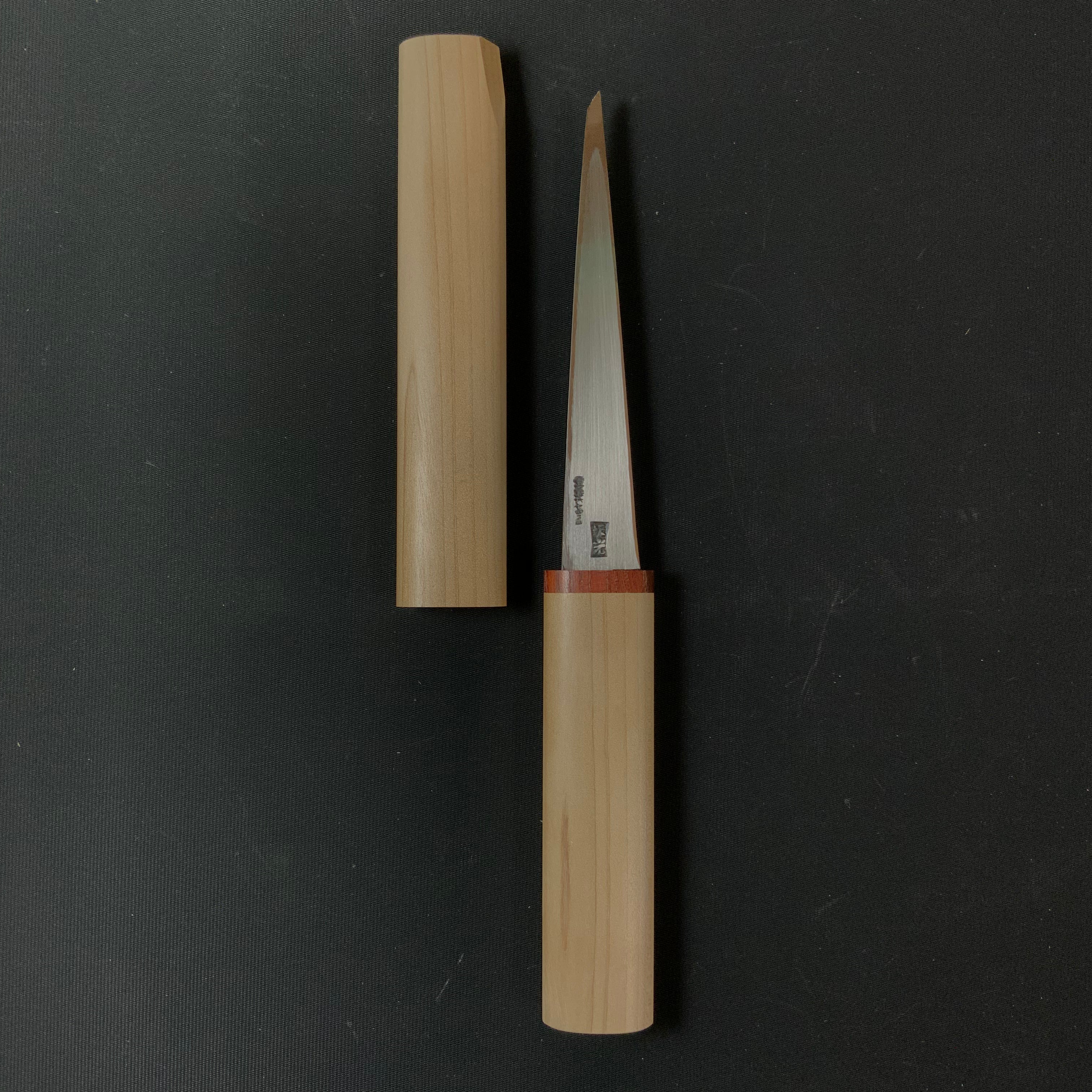 Old stock Sakamitsu 1st generation Kuri Kokatana Left (Carving knife) with white steel  掘出し物 初代坂光作  繰小刀 左 130mm