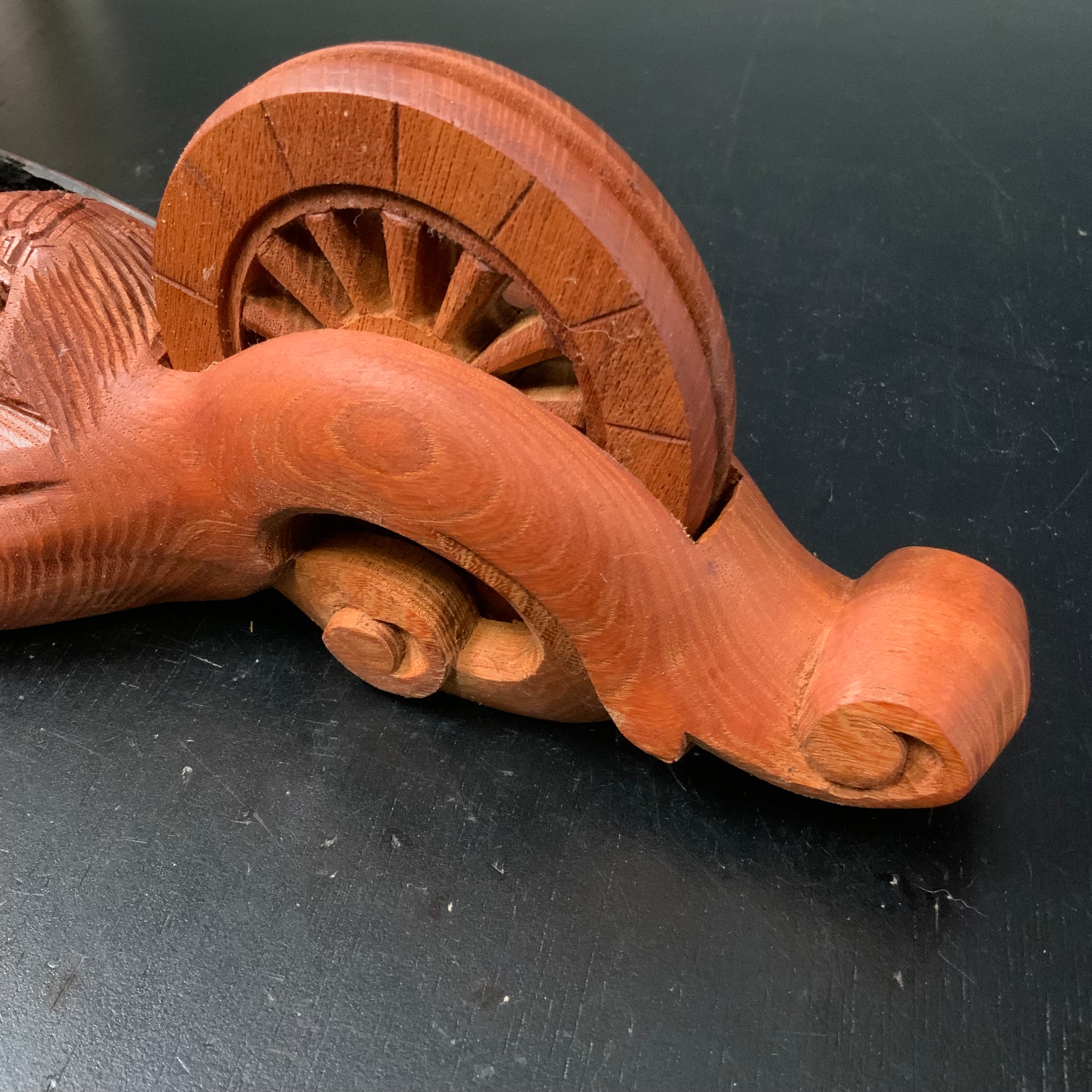 #ST50 Japanese Carpenter Ink Pot Traditional Measuring Tools Sumitsubo by Masasumi 正清作 亀 墨壺 欅 255mm