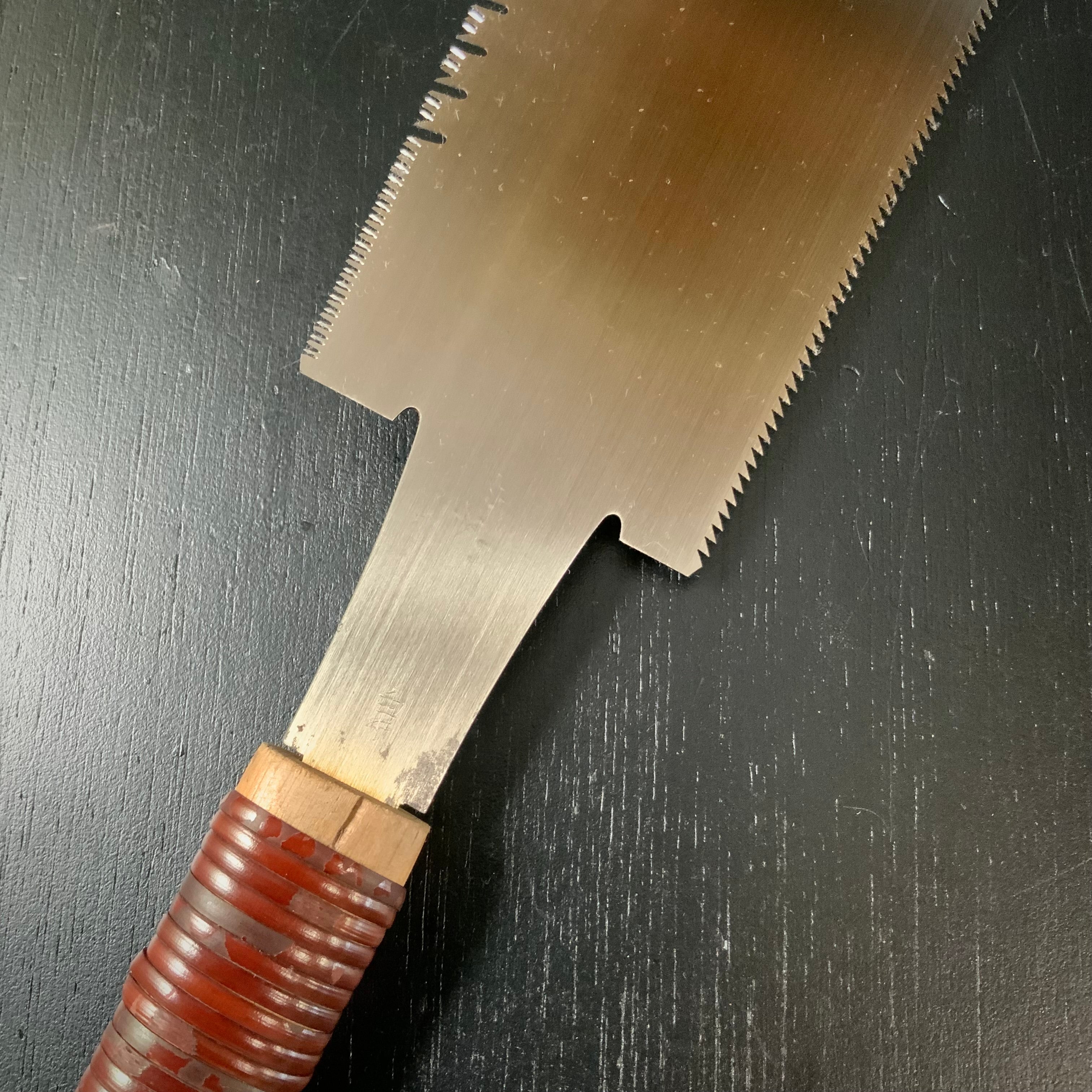 #137 Nagakatsu Double Edge (Ryoba) Saw with Eddy Type Handles For Hard Wood 長勝鋸 両刃鋸 渦巻き柄 広葉材用 225mm