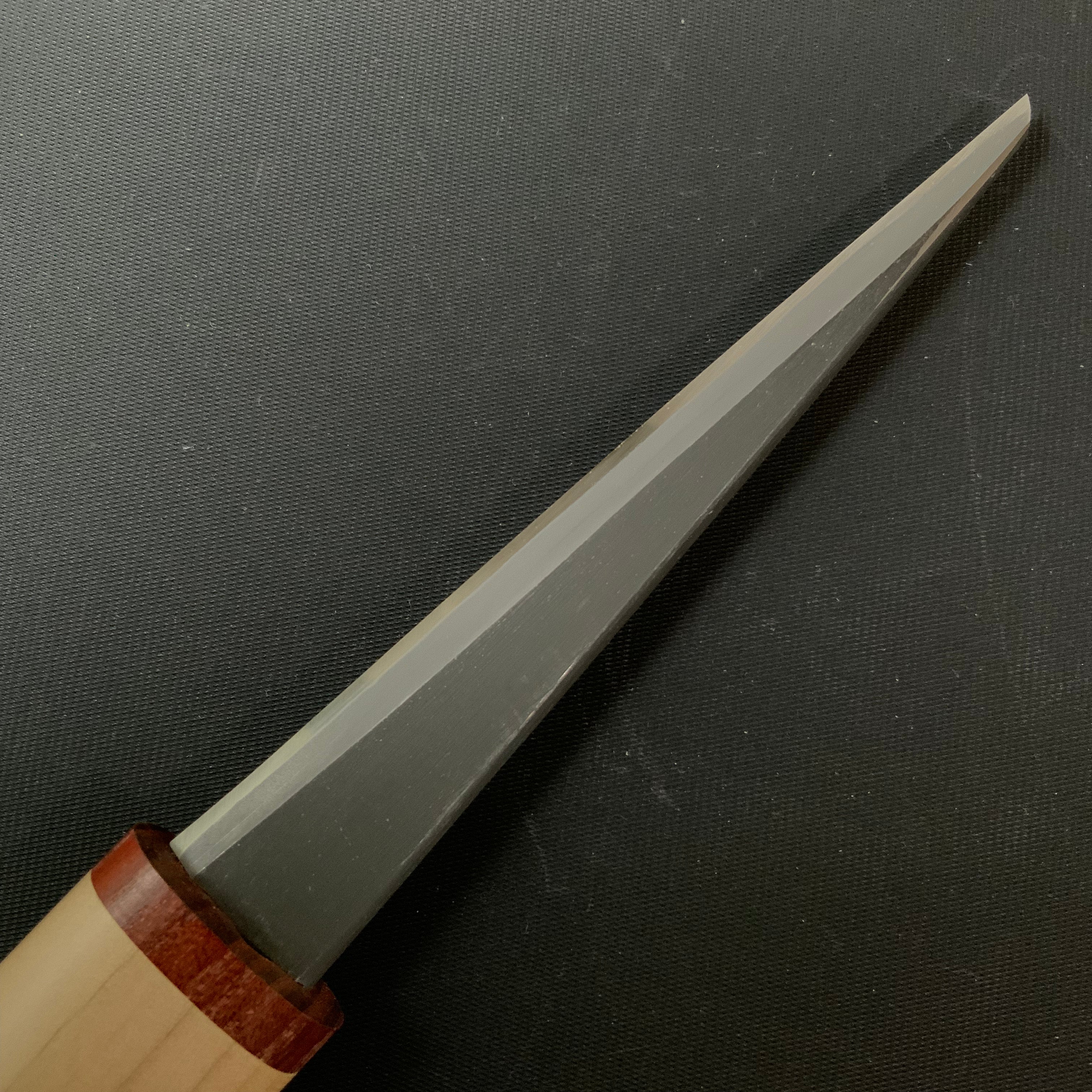 Old stock Sakamitsu 1st generation Kuri Kokatana Left (Carving knife) with white steel 掘出し物 初代坂光作 繰小刀 左 130mm