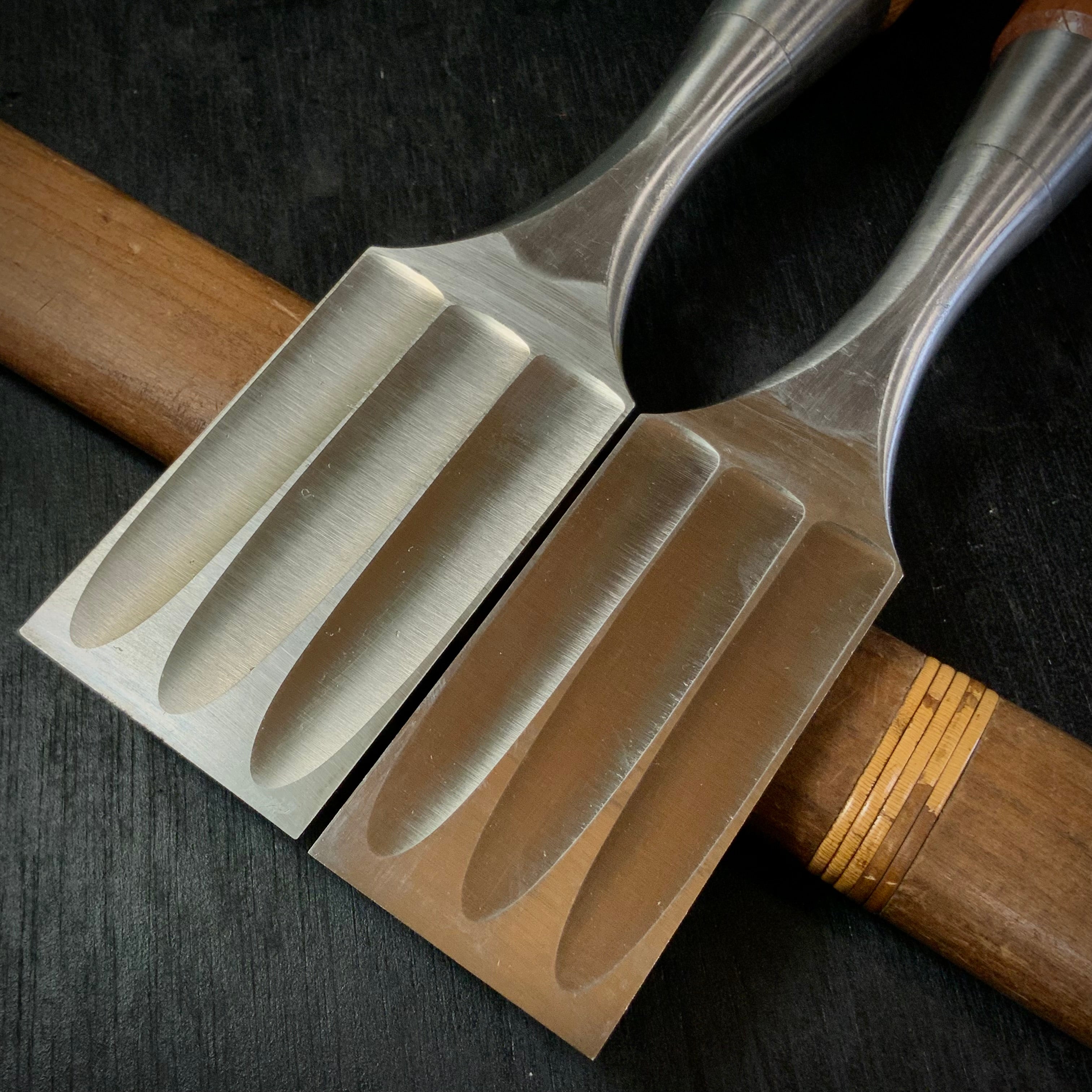 Old stock Sukemaru High-Speed Steel Damekiri chisels 掘出し物 助丸 ハイス鋼ダメ切り鑿 三つ裏 Damekirinomi 42,48mm