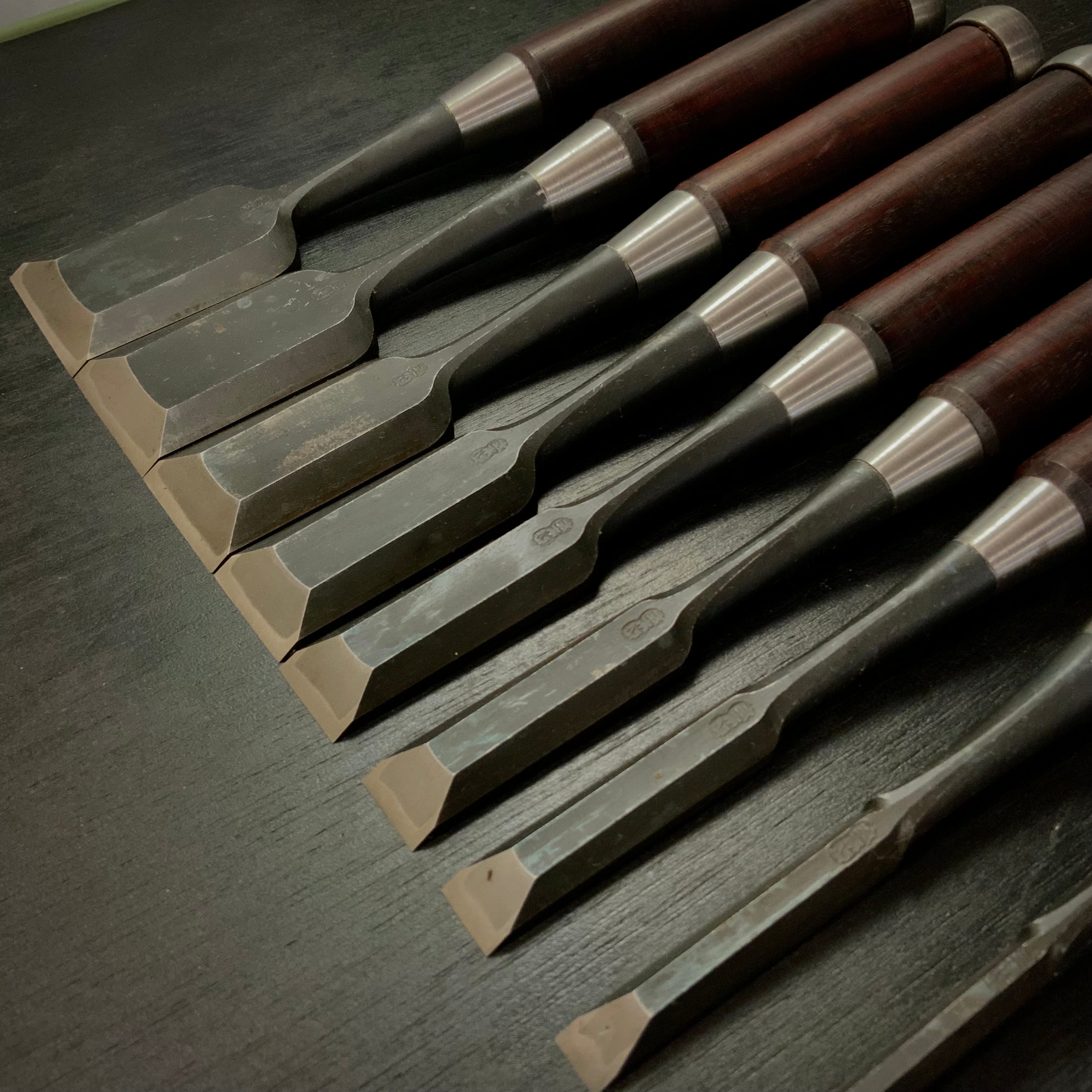 Old stock Ichihiro Bench chisels set 掘出し物 市弘 山崎勇作 追入組鑿 Oirenomi