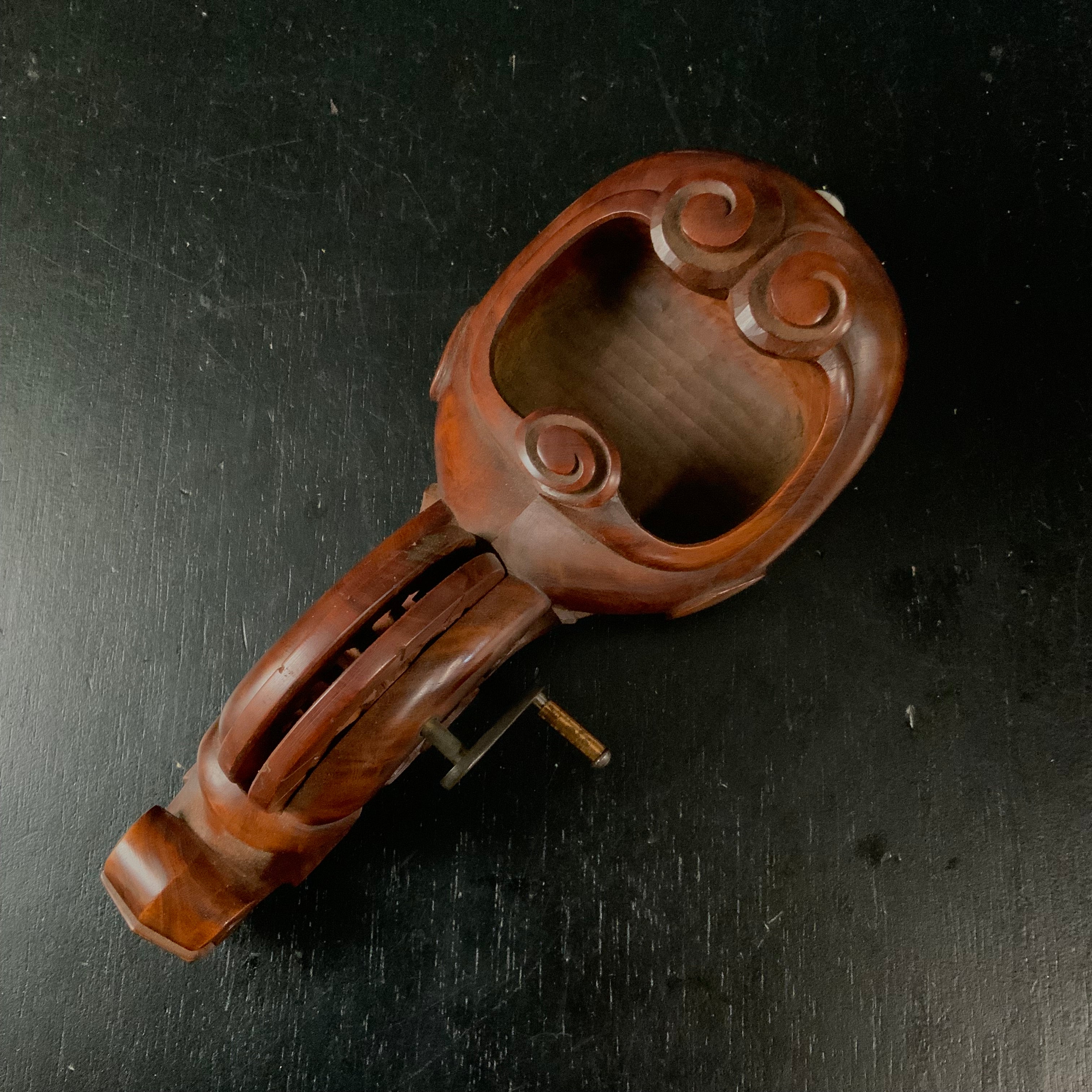 #ST56 Japanese Carpenter Ink Pot Traditional Measuring Tools Sumitsubo by Tsuboaki 坪昭作 墨壺 新若葉坪 神代仕上欅 210mm