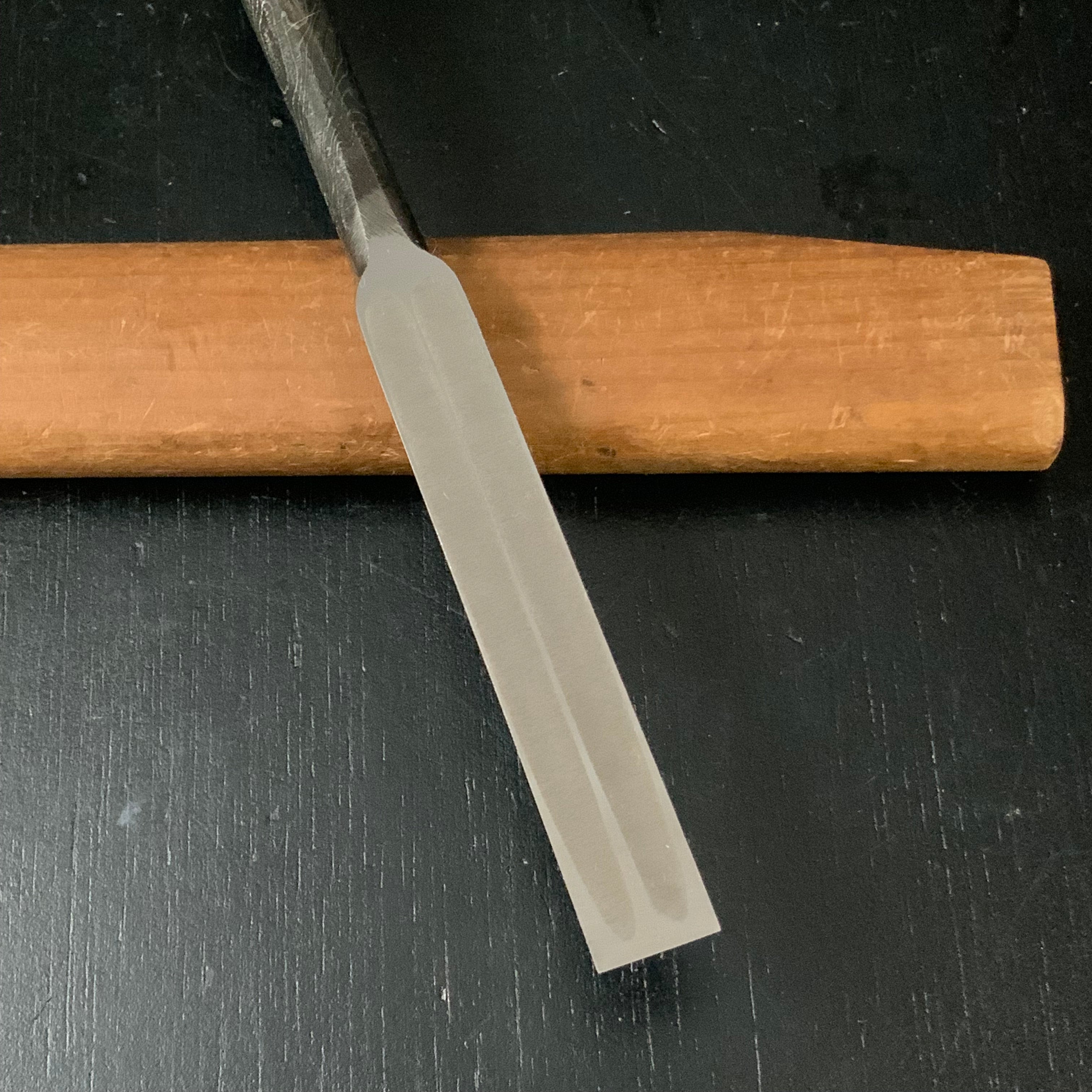 Tasai Mokume Special Dovetail chisels (usunomi) with Evony Handle Double URA 田斎作 木目 鎬薄鑿 二つ裏 黒檀柄