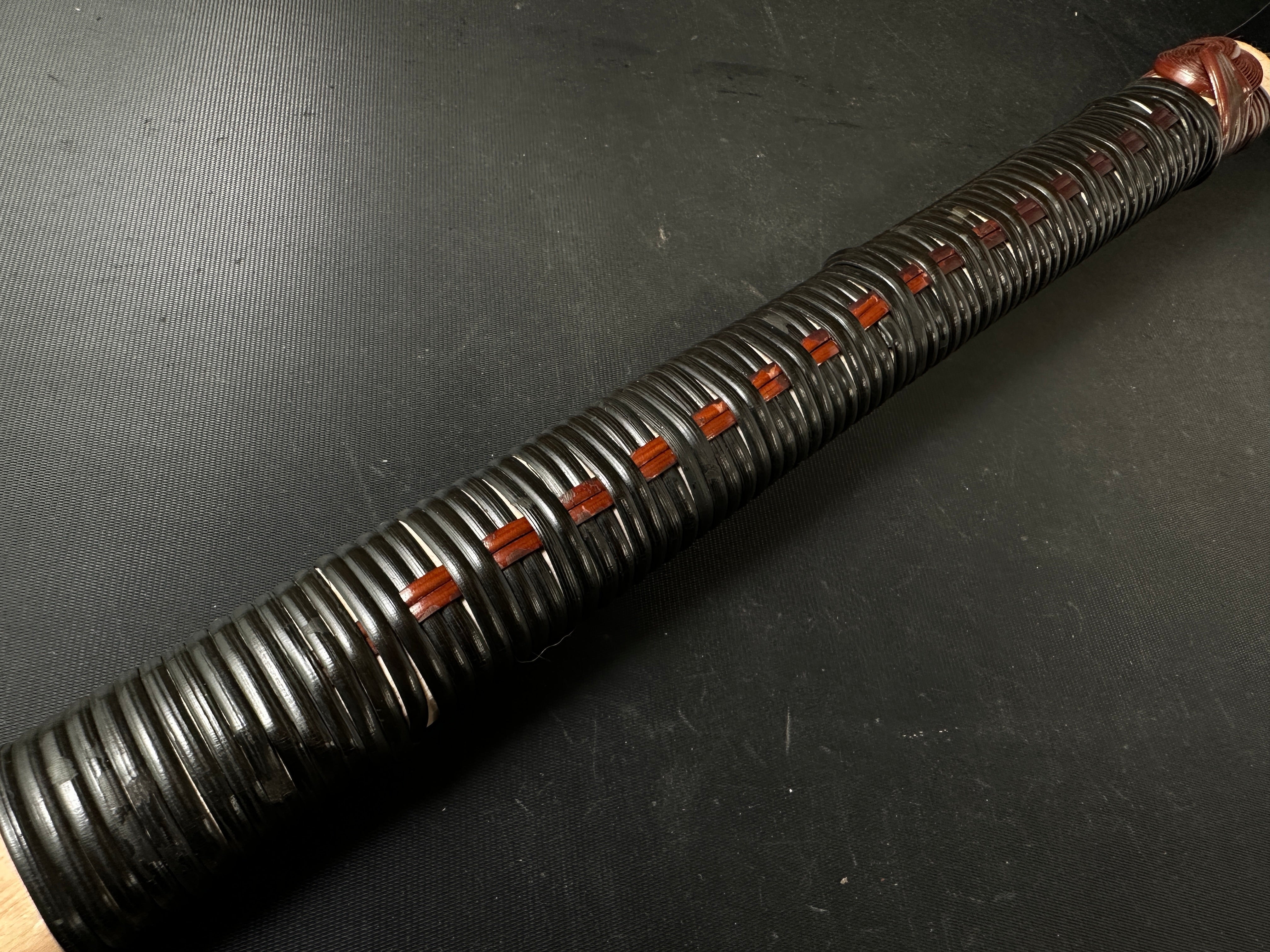 #R16 Ready to use! Old stock Double Edge (Genzo) Saw with Eddy Type Handles set by Kurashige 直ぐ使い 倉重栄助 目立 渦巻き柄 両刃鋸 300mm