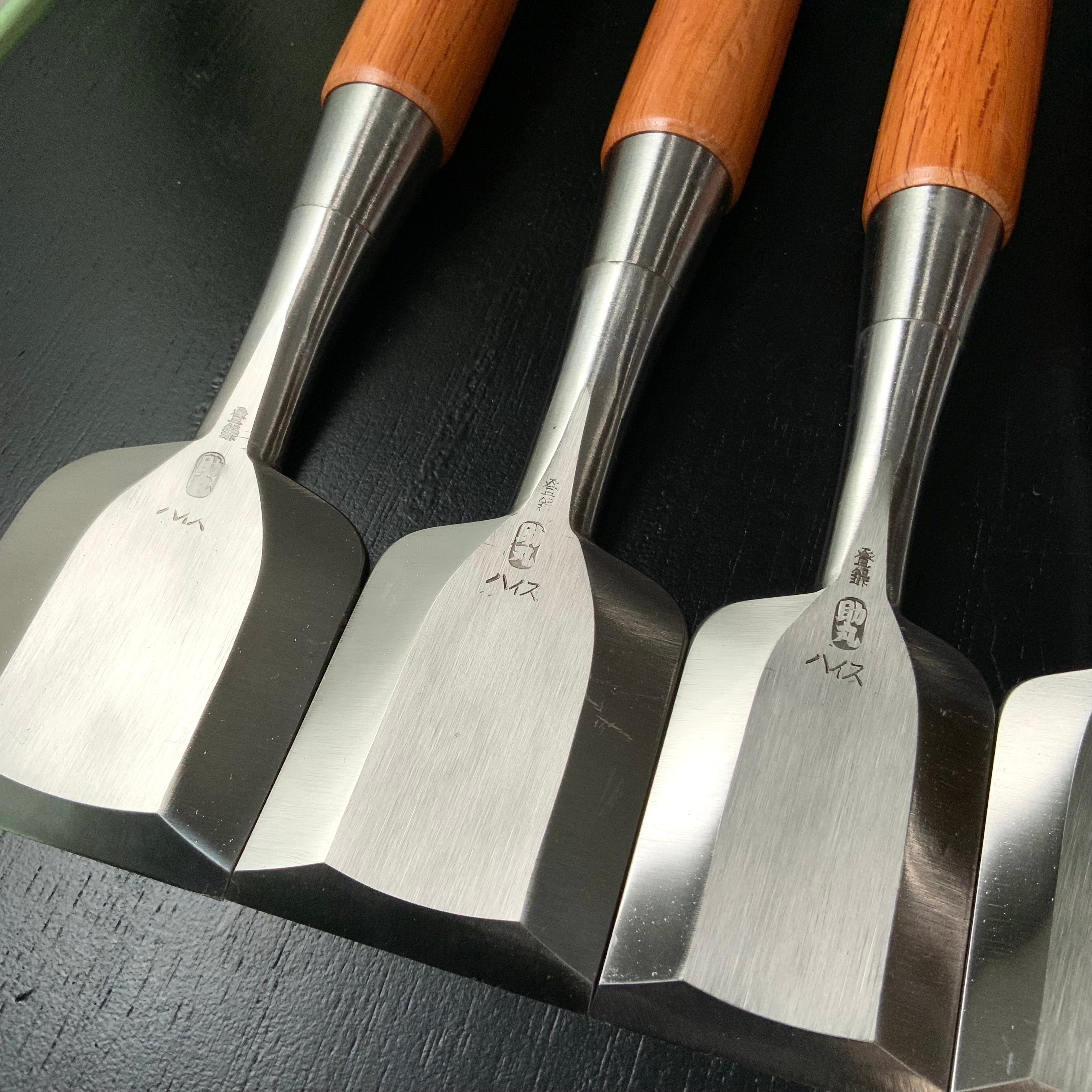 Sukemaru 4th High-Speed Steel Bench chisels set by Usui Yoshio 四代助丸 碓氷淑郎 ハイス鋼追入組鑿 三つ裏 15本組 Oirenomi
