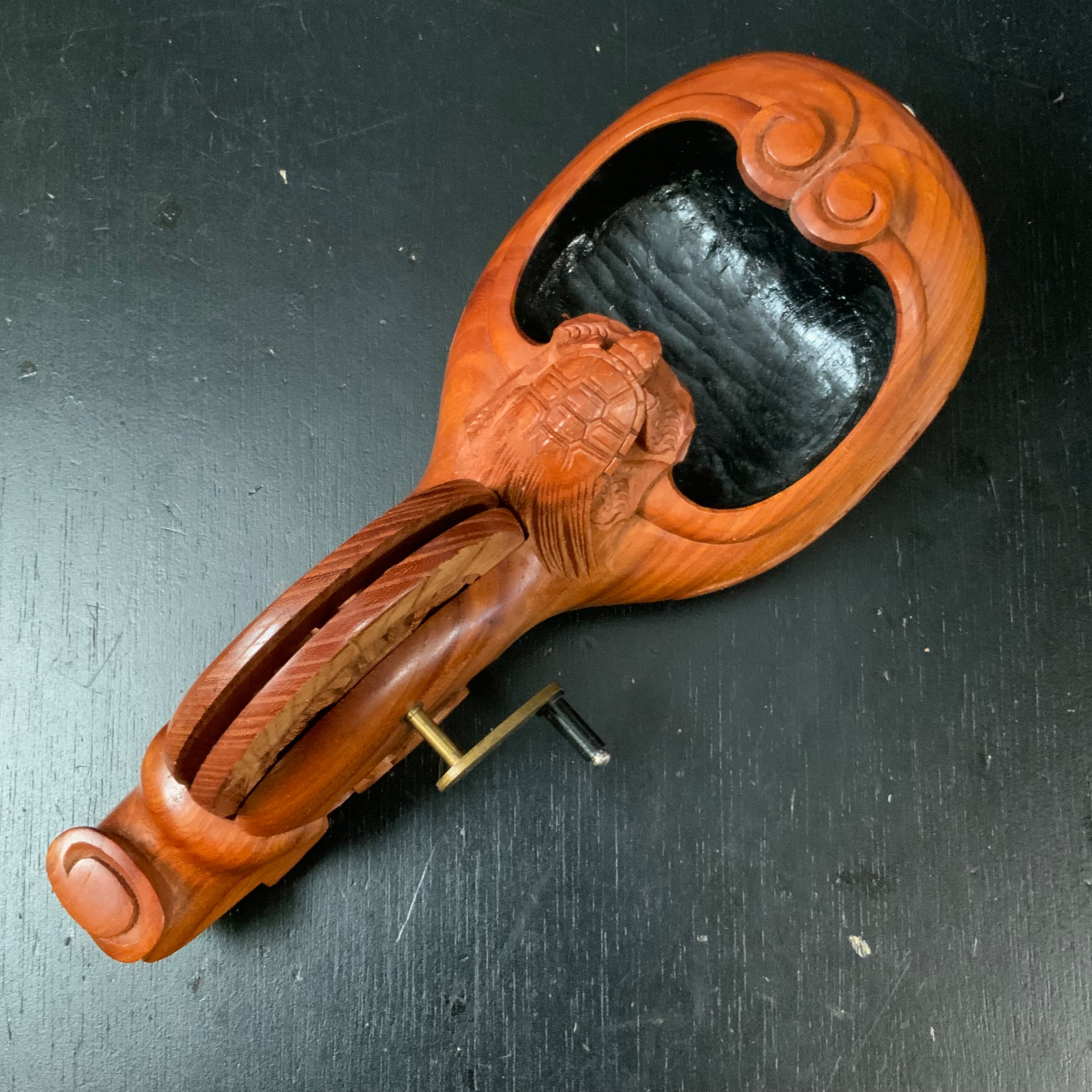 #ST53 Japanese Carpenter Ink Pot Traditional Measuring Tools Sumitsubo by Tsuboaki 坪昭作 墨壺 欅 255mm