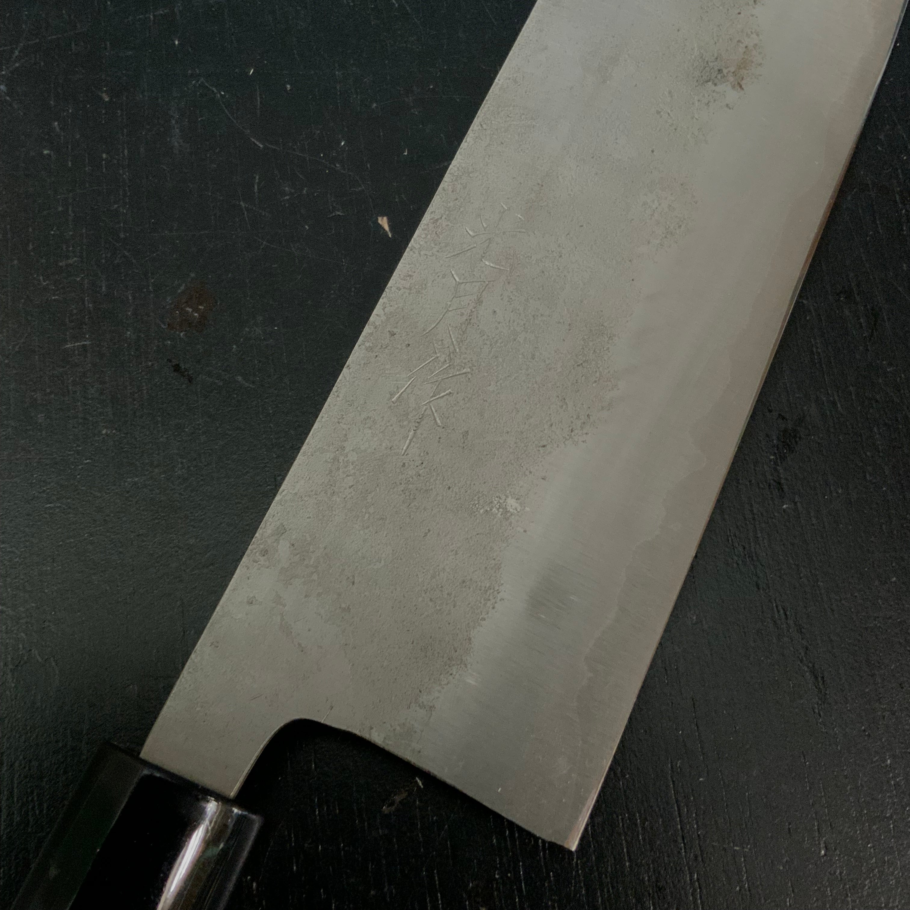 Kougetsu Nakiri Bocho Nashiji Sanmaiuchi / 光月作 菜切包丁 三枚打 梨地 入魂古式鍛造 165mm