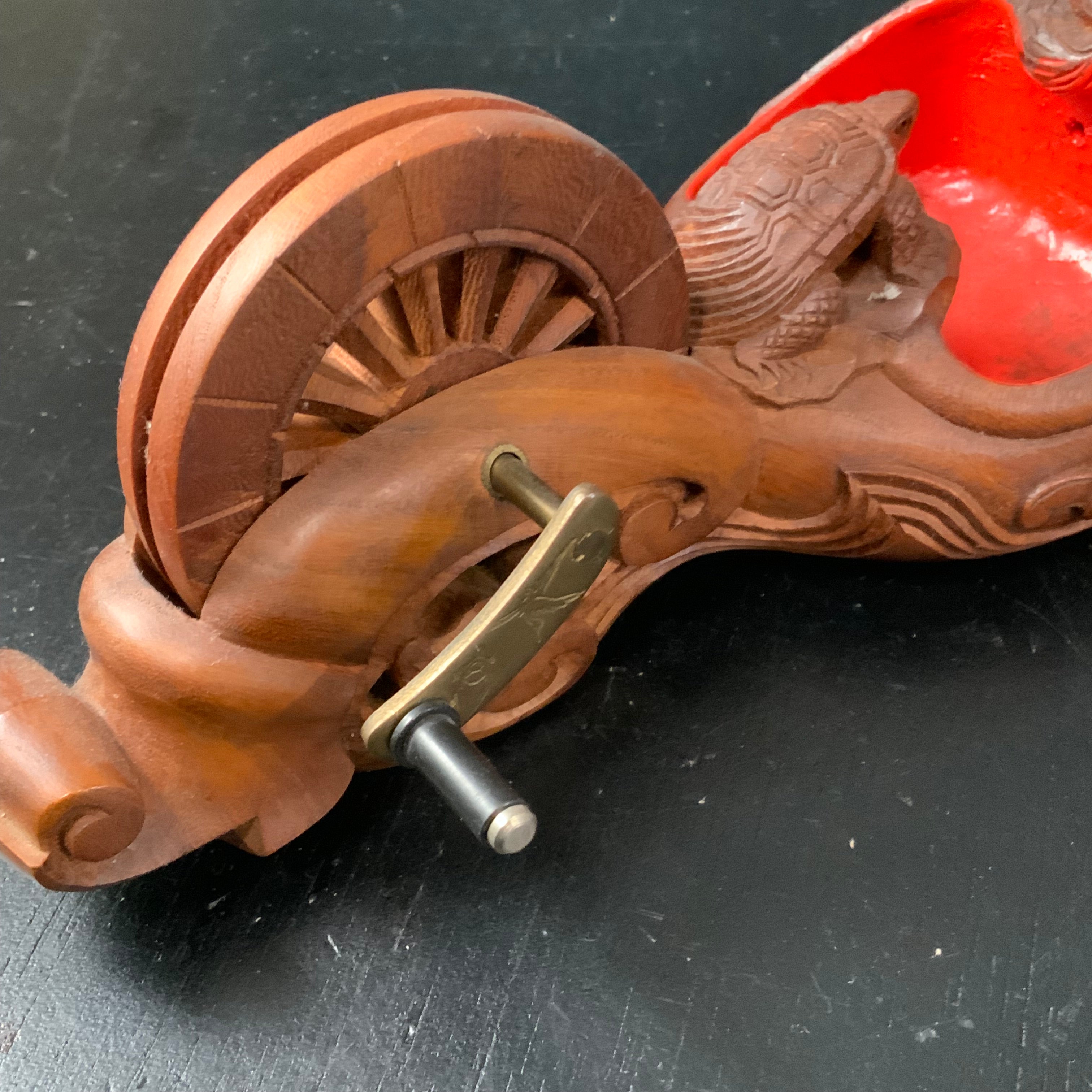 #ST55 Japanese Carpenter Ink Pot Traditional Measuring Tools Sumitsubo by Tsuboaki 坪昭作 墨壺 欅 200mm